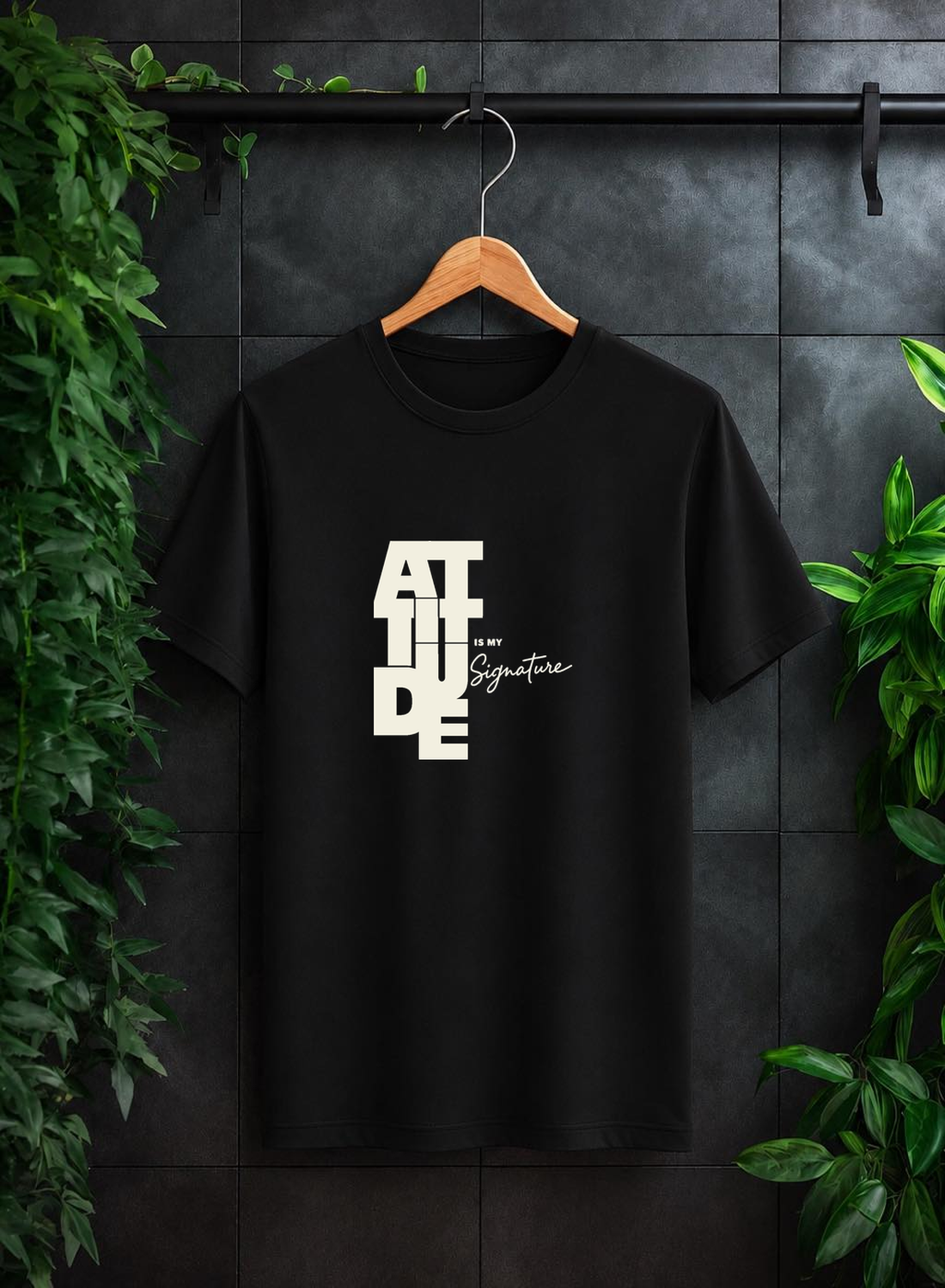 Attitude is my Signature - Unisex Classic Fit Graphic Tee 100% Bio-Washed Premium Cotton