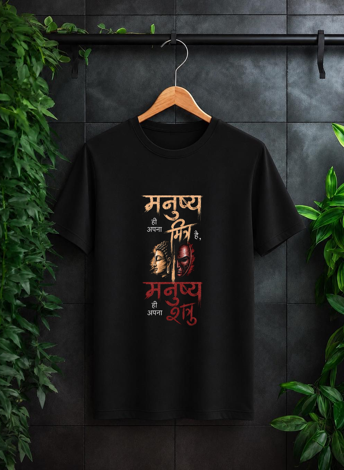 Man Is His Own Friend & Enemy – Choose Your Mindset - Unisex Classic Fit Graphic Tee - 100% Bio Washed Premium Cotton T-Shirt