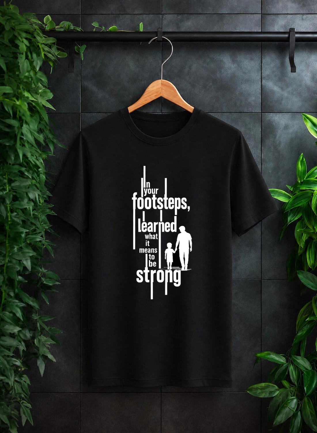 In Your Footsteps, I Learned What It Means to Be Strong — A Father’s Legacy, A Son’s Strength — Unisex Classic Fit Graphic Tee - 100% Bio-Washed Premium Cotton T-Shirt