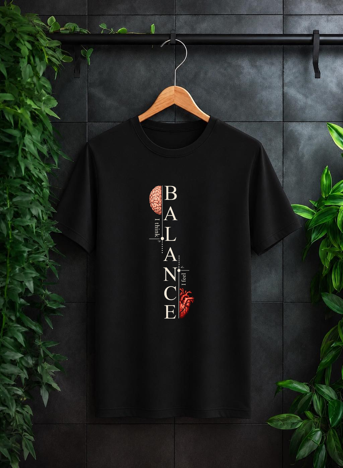 Balance – Think & Feel: Balance Your Mind, Follow Your Heart — Unisex Classic Fit Graphic Tee - 100% Bio-Washed Premium Cotton T-Shirt