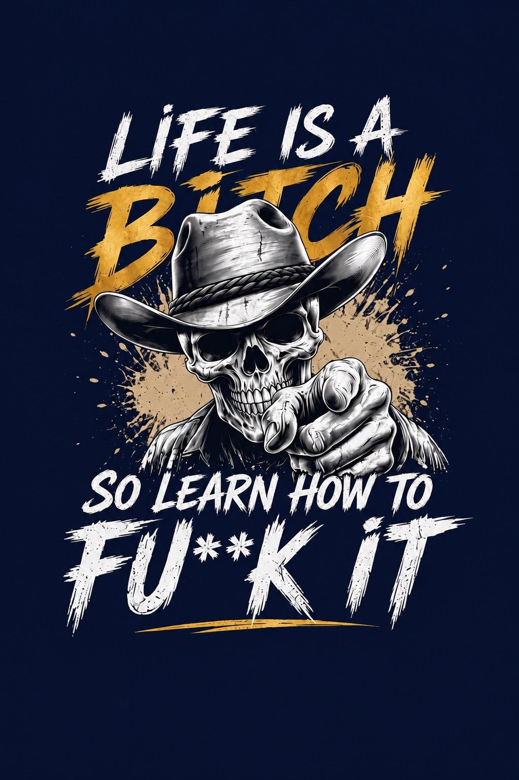 Life is a Bitch - Rebel Skull Unisex Classic Fit Graphic Tee 100% Bio-Washed Premium Cotton