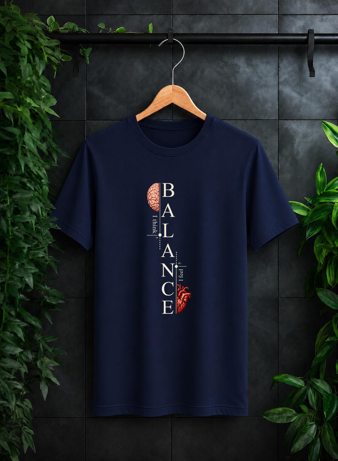 Balance – Think & Feel: Balance Your Mind, Follow Your Heart — Unisex Classic Fit Graphic Tee - 100% Bio-Washed Premium Cotton T-Shirt