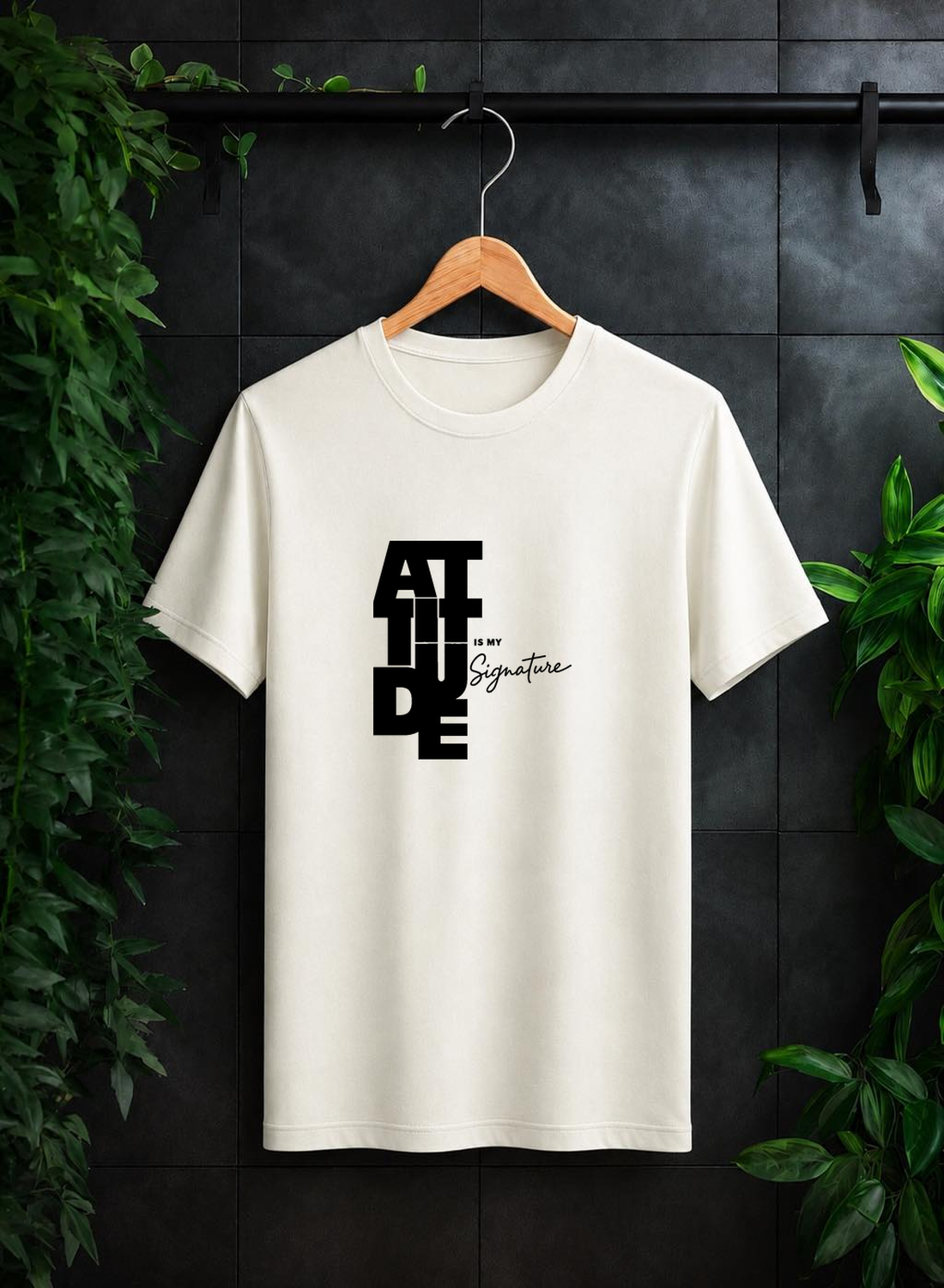 Attitude is my Signature - Unisex Classic Fit Graphic Tee 100% Bio-Washed Premium Cotton
