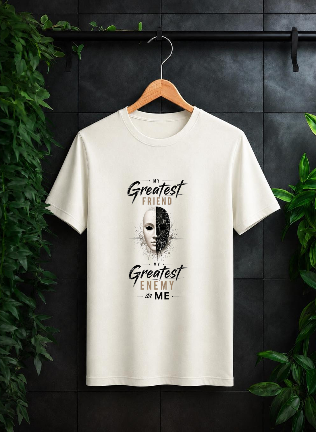My Greatest Friend, My Greatest Enemy — It’s Me - Unisex Classic Fit Graphic Tee - 100% Bio Washed Premium Cotton T-Shirt