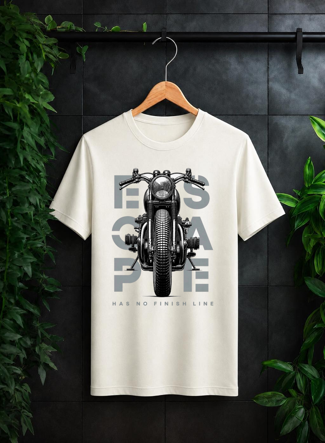 Escape Has No Finish Line - Motorcycle Unisex Classic Fit Graphic Tee 100% Bio-Washed Premium Cotton