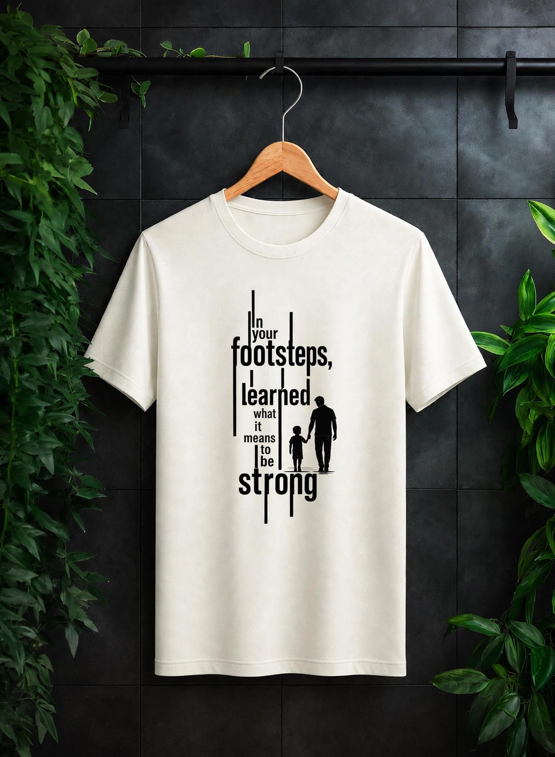 In Your Footsteps, I Learned What It Means to Be Strong — A Father’s Legacy, A Son’s Strength — Unisex Classic Fit Graphic Tee - 100% Bio-Washed Premium Cotton T-Shirt