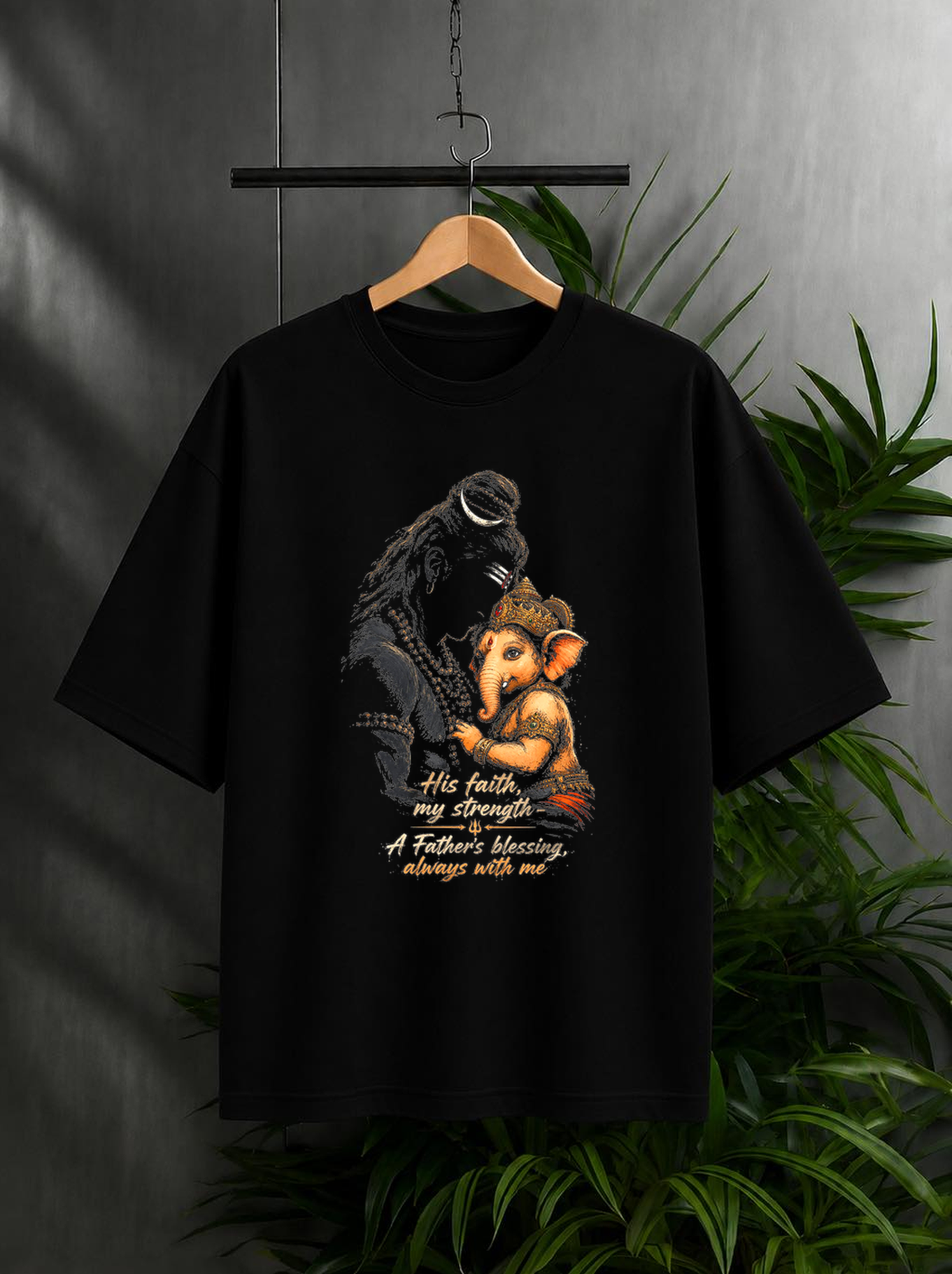 His Faith, My Strength – A Father’s Blessing, Always With Me | Unisex Oversize Fit Graphic Tee – 100% Bio-Washed Premium Cotton T-Shirt
