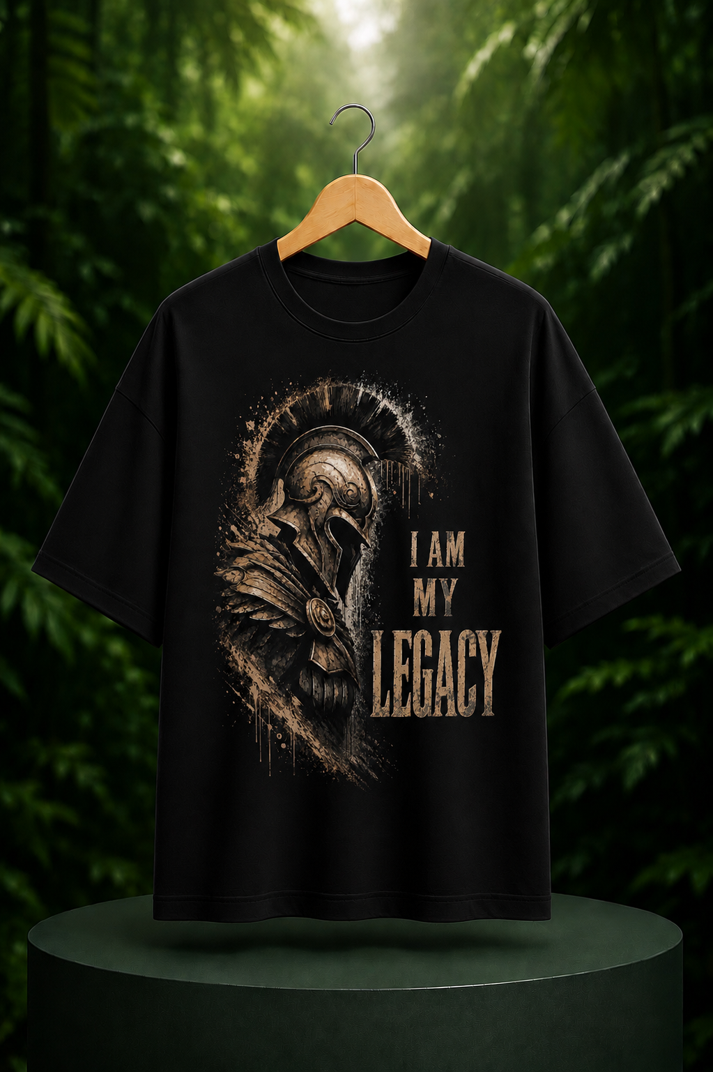I Am My Legacy - Spartan Warrior Bold Typography - Unisex Oversize Fit Graphic Tee - 100% Bio-Washed Premium Cotton T-Shirt
