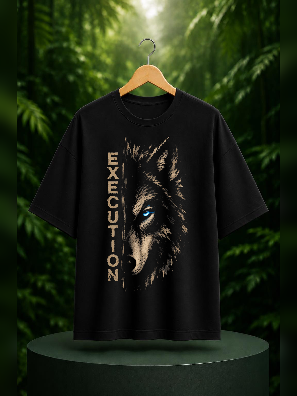 Execution - Unleash Your Inner Wolf - Fearless Strength & Focus - Unisex Oversize Fit Graphic Tee - 100% Bio-Washed Premium Cotton T-Shirt