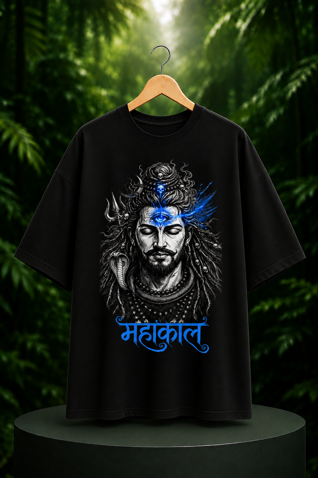 Mahakal - Third Eye Divine Energy - Unisex Oversize Fit Graphic Tee - 100% Bio-Washed Premium Cotton T-Shirt