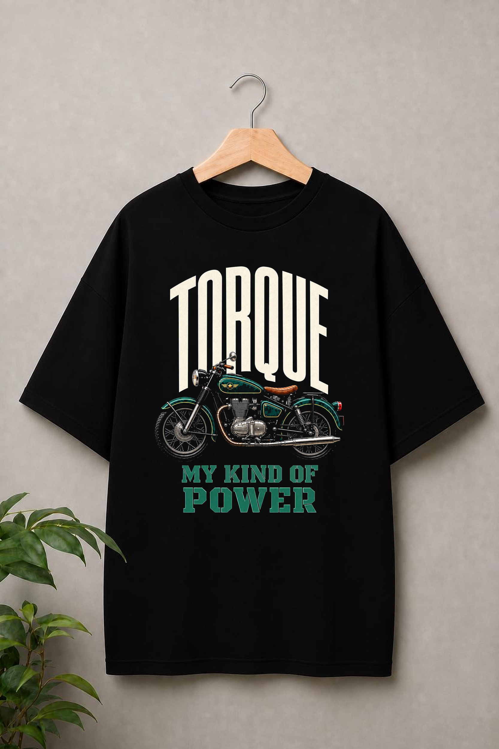 TORQUE - My Kind of Power - Ride With Attitude For Bike Lovers - Unisex Oversize Fit Graphic Tee - 100% Bio-Washed Premium Cotton T-Shirt
