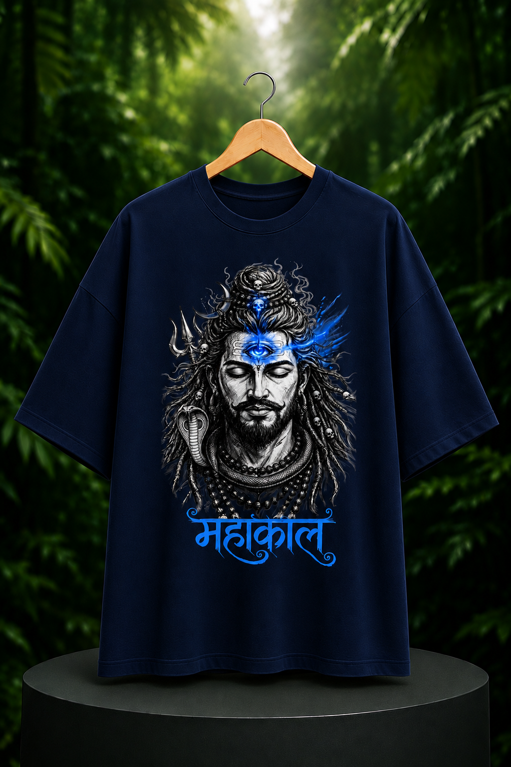 Mahakal - Third Eye Divine Energy - Unisex Oversize Fit Graphic Tee - 100% Bio-Washed Premium Cotton T-Shirt