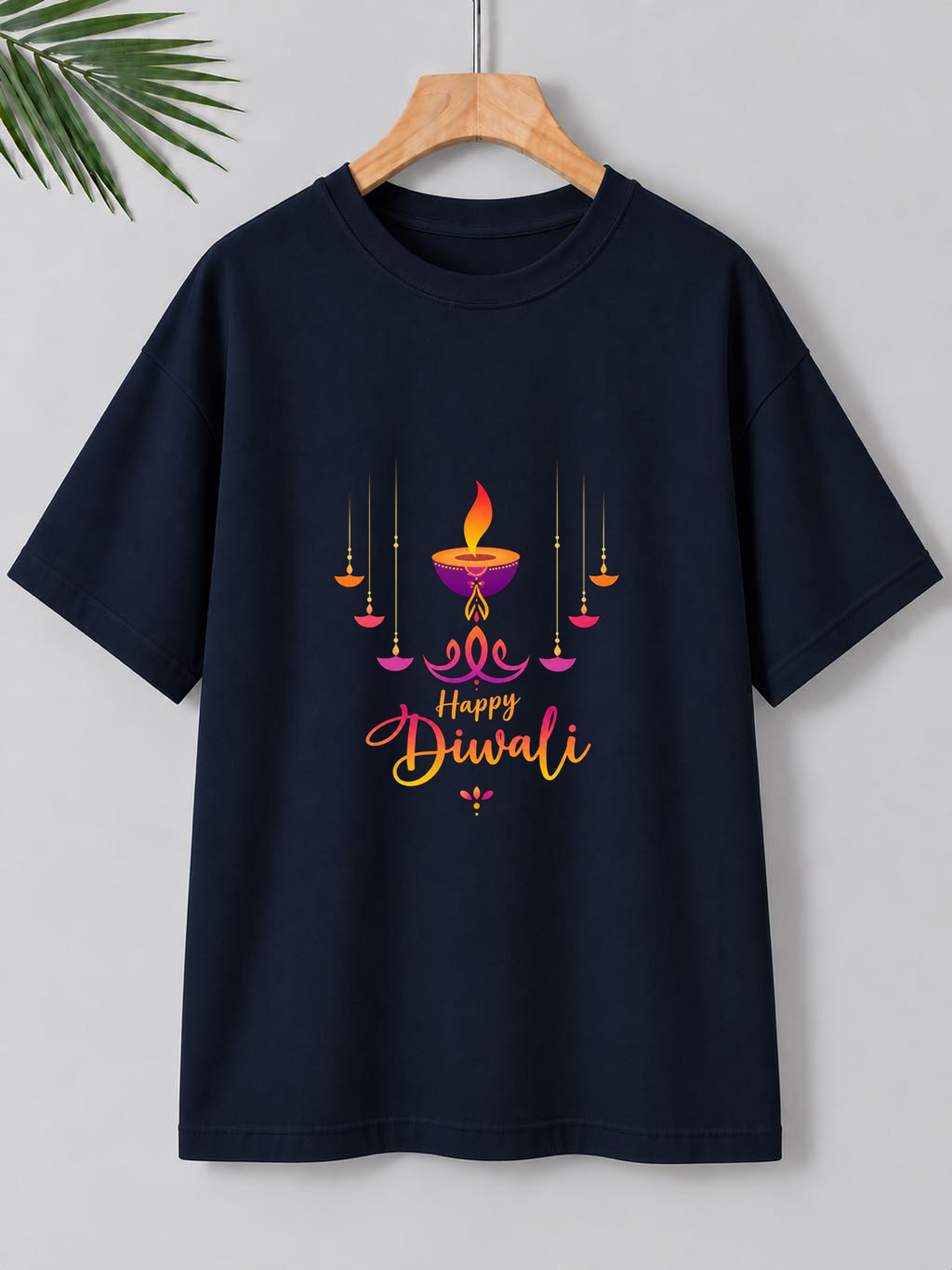 Radiant Diya Glow – Festive Diwali | Unisex Oversize Fit | 100% Bio-Washed Premium Cotton T-Shirt