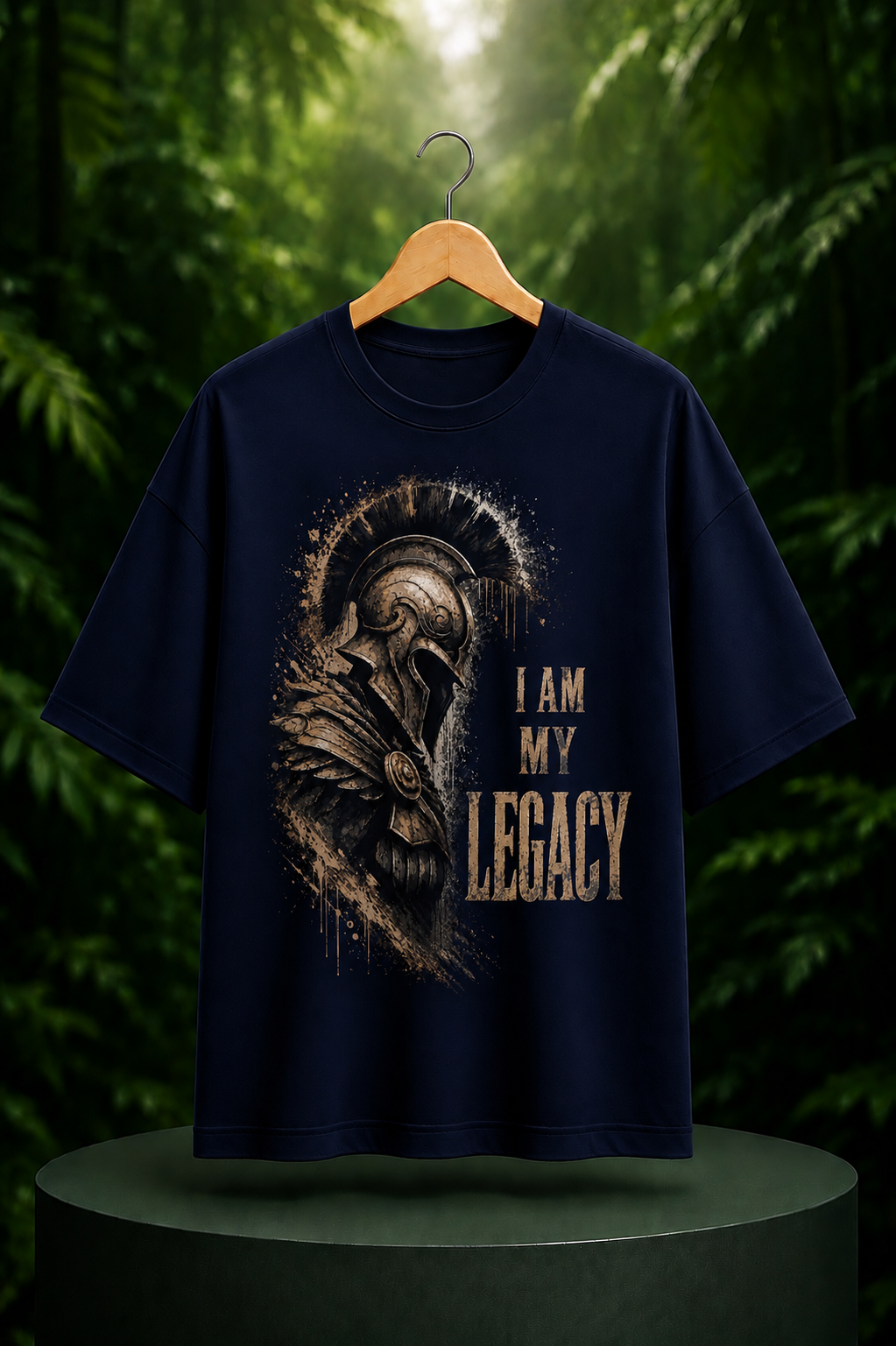 I Am My Legacy - Spartan Warrior Bold Typography - Unisex Oversize Fit Graphic Tee - 100% Bio-Washed Premium Cotton T-Shirt
