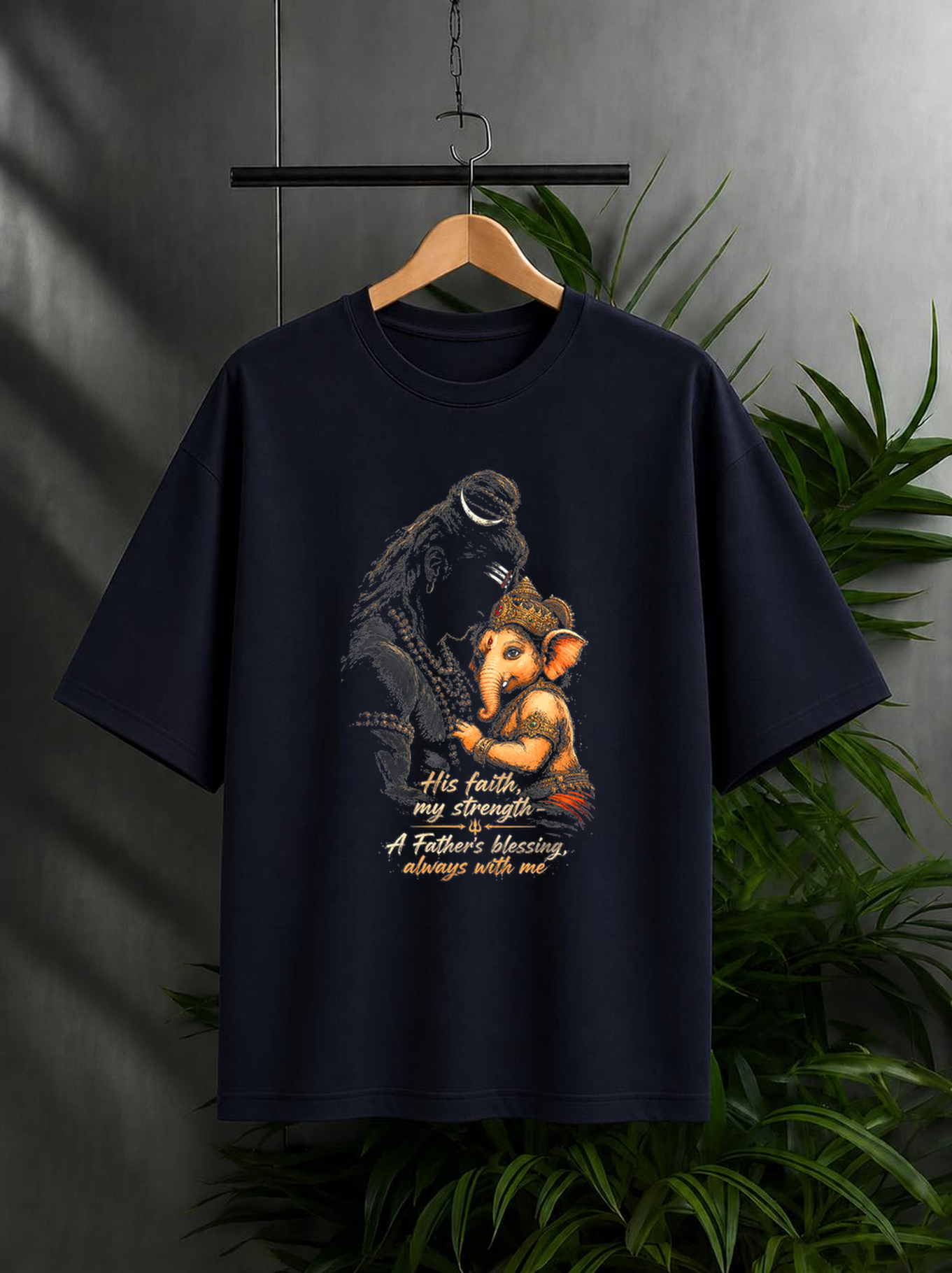 His Faith, My Strength – A Father’s Blessing, Always With Me | Unisex Oversize Fit Graphic Tee – 100% Bio-Washed Premium Cotton T-Shirt