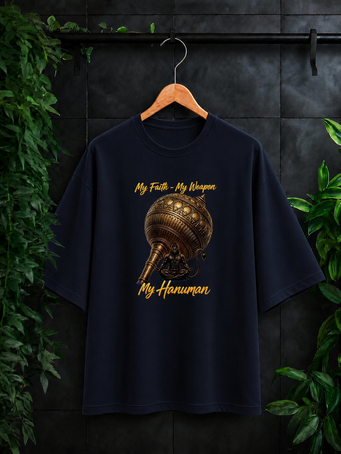 My Faith - My Weapon, My Hanuman - Strength of Devotion | Unisex Oversize Fit Graphic Tee - 100% Bio-Washed Premium Cotton T-Shirt