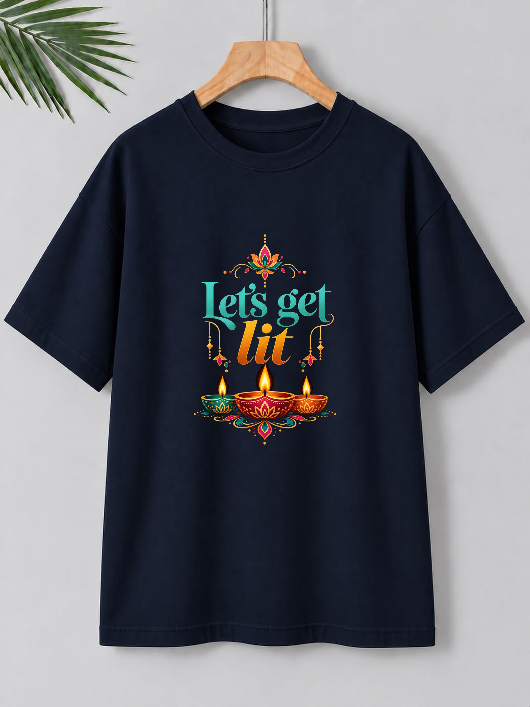 Let’s Get Lit – Diwali Lights & Festive Vibes | Unisex Oversize Fit | 100% Bio-Washed Premium Cotton T-Shirt