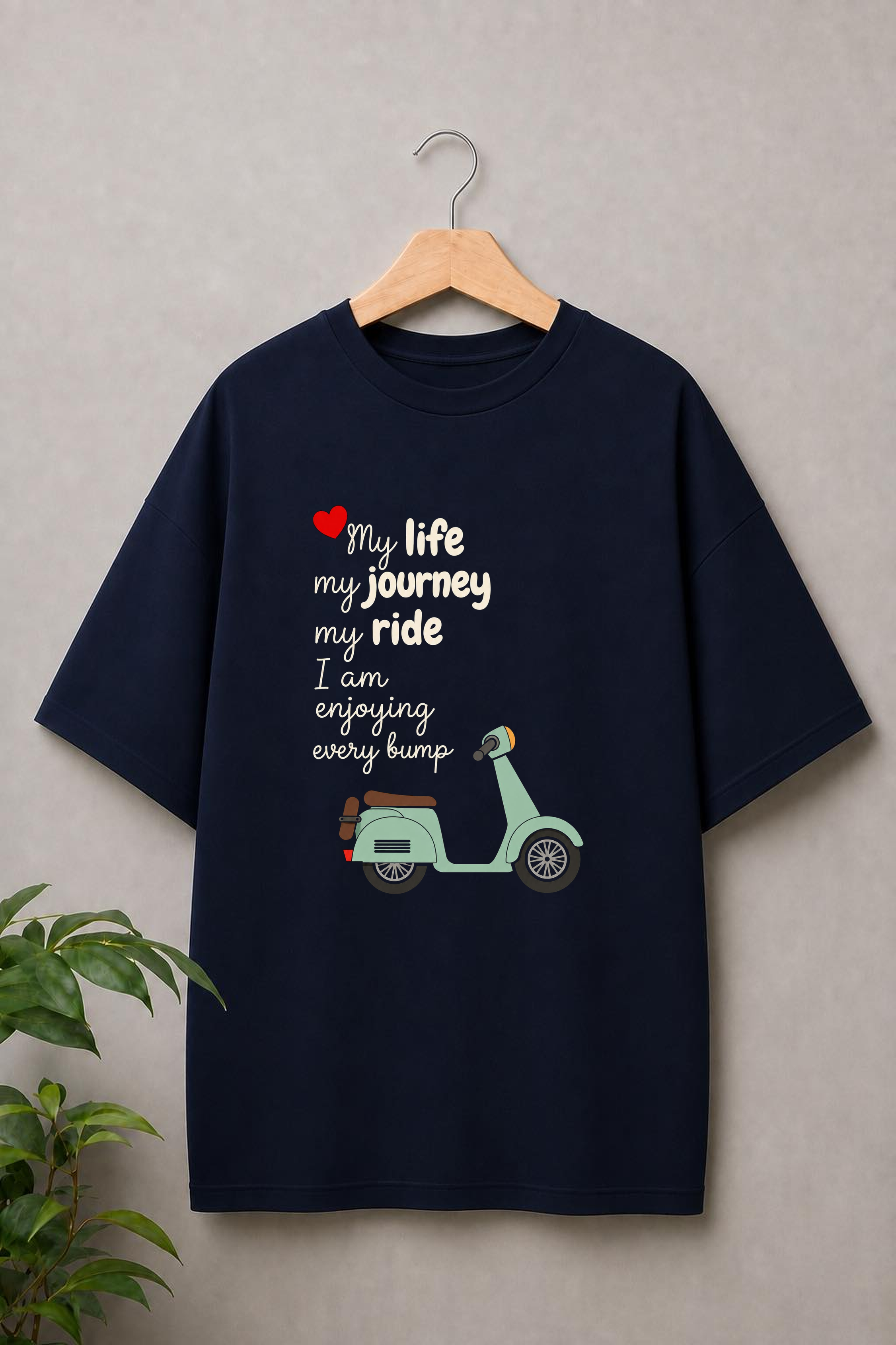 My Life, My Journey, My Ride - Scooter Life & Road Adventure - Unisex Oversize Fit Graphic Tee - 100% Bio-Washed Premium Cotton T-Shirt