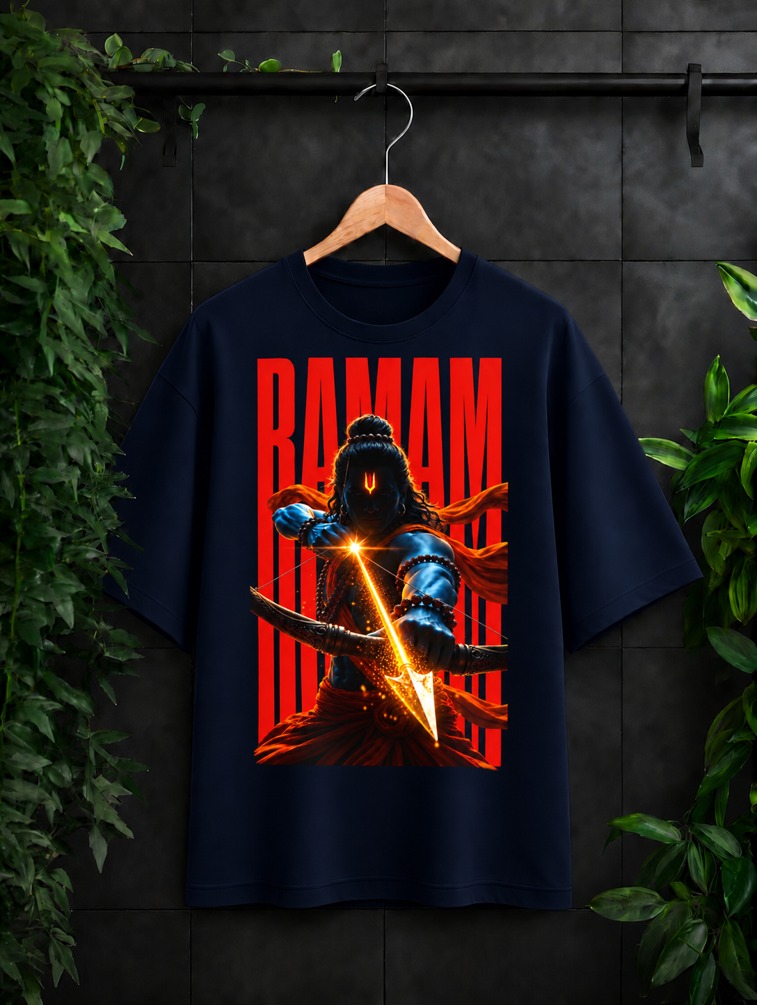 Ramam - जय श्री राम - धनुषधारी Ramam (रामम्) - Unisex Oversize Fit - 100% Bio-washed Premium Cotton T-Shirt