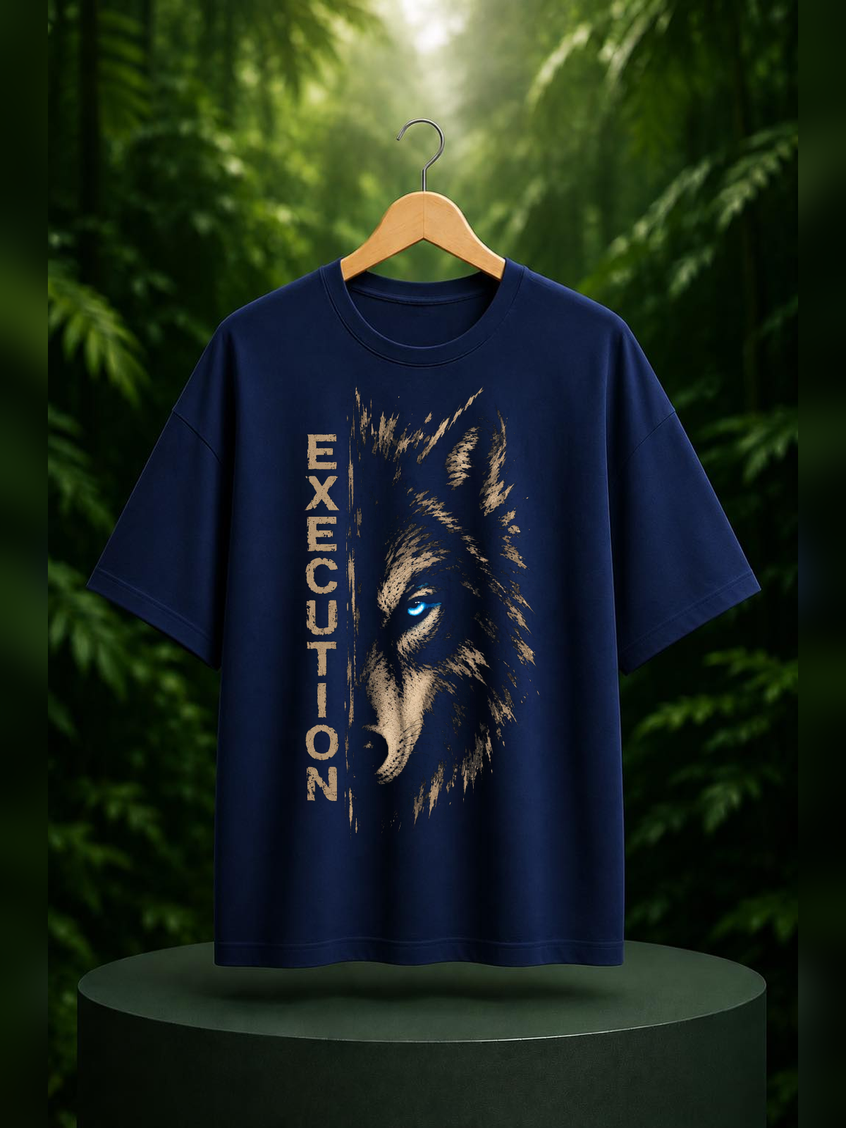 Execution - Unleash Your Inner Wolf - Fearless Strength & Focus - Unisex Oversize Fit Graphic Tee - 100% Bio-Washed Premium Cotton T-Shirt