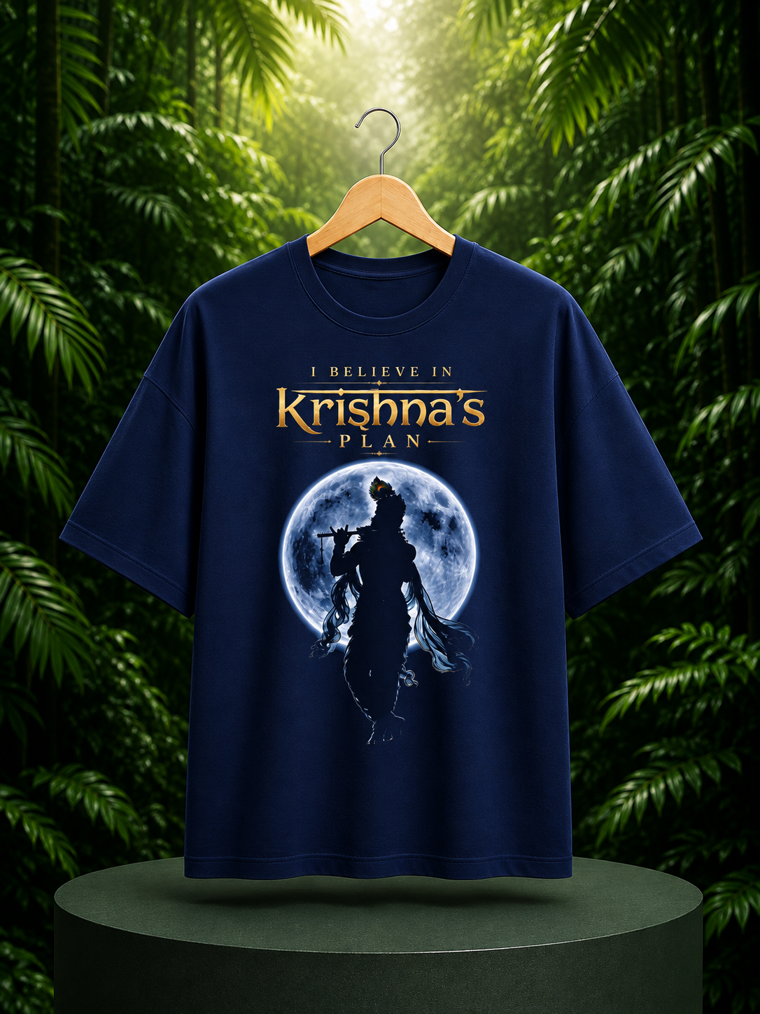 I Believe in Krishna’s Plan - Divine Faith Spiritual Journey - Unisex Oversize Fit Graphic Tee - 100% Bio-Washed Premium Cotton T-Shirt
