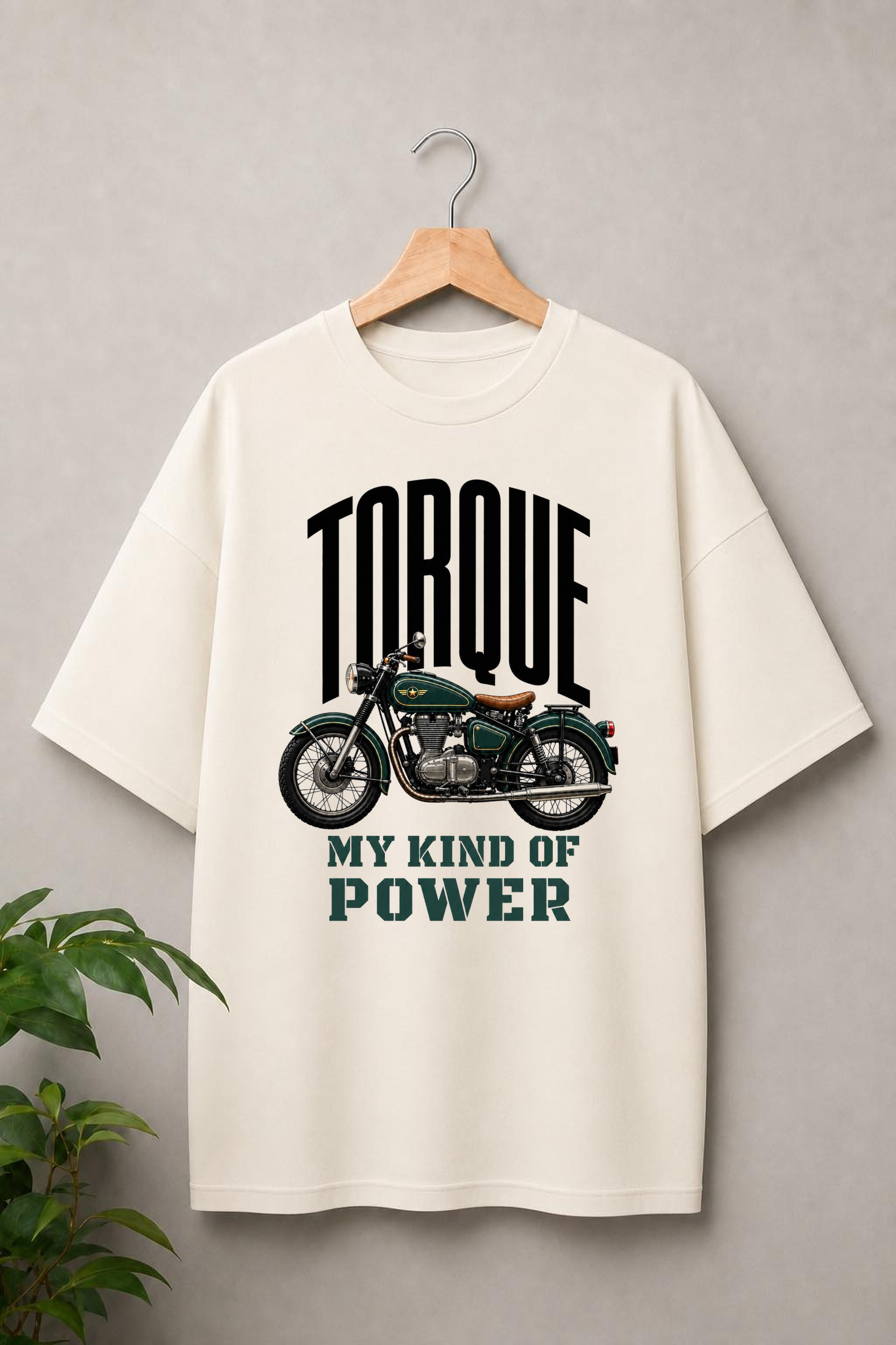 TORQUE - My Kind of Power - Ride With Attitude For Bike Lovers - Unisex Oversize Fit Graphic Tee - 100% Bio-Washed Premium Cotton T-Shirt