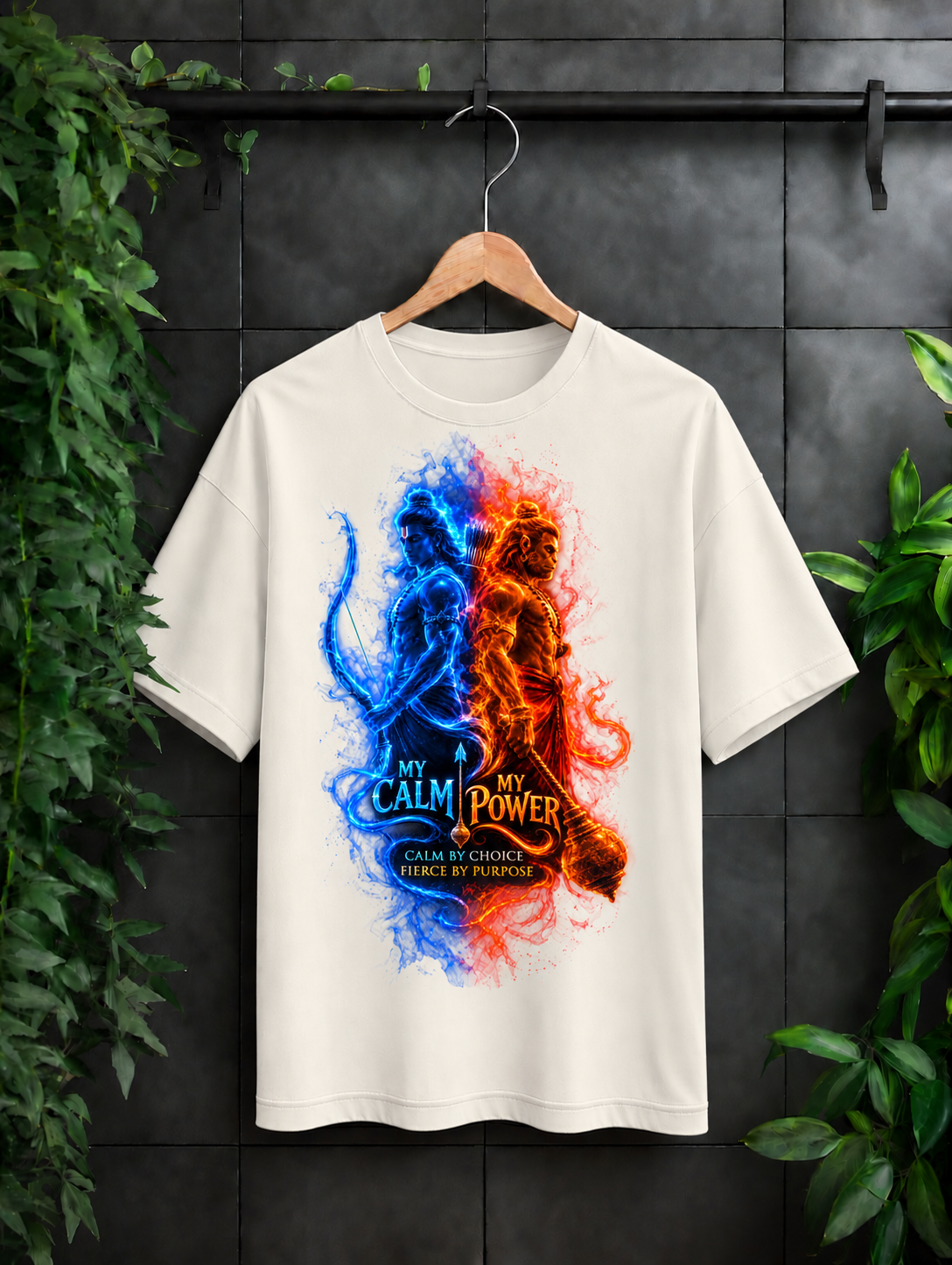 My Calm My Power – Divine Balance & Inner Strength - Unisex Oversize Fit - 100% Bio-washed Premium Cotton T-Shirt