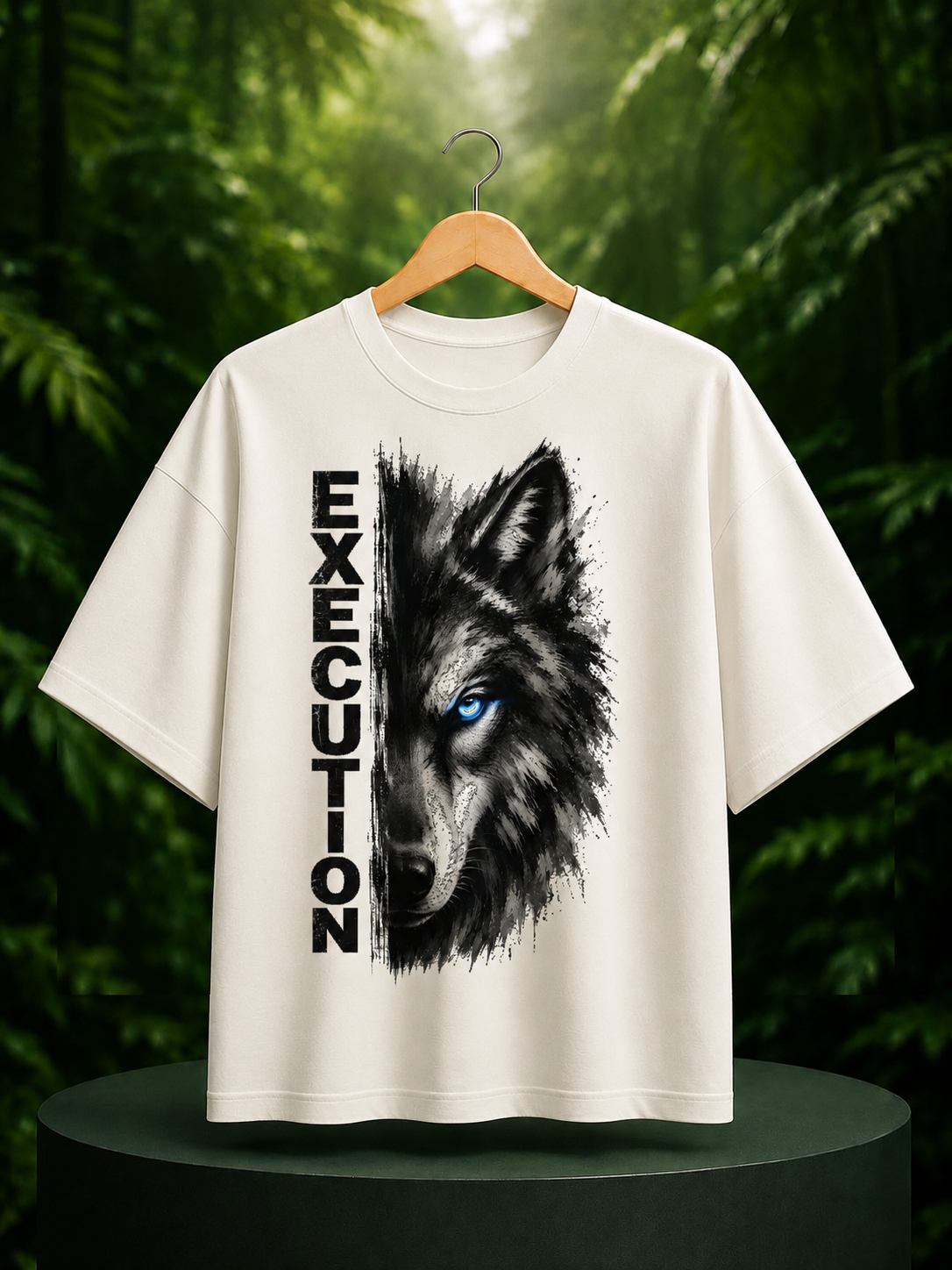 Execution - Unleash Your Inner Wolf - Fearless Strength & Focus - Unisex Oversize Fit Graphic Tee - 100% Bio-Washed Premium Cotton T-Shirt