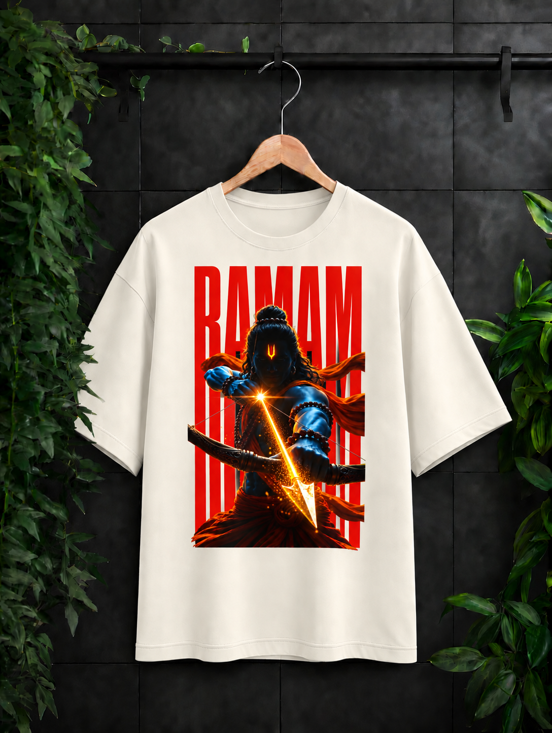 Ramam - जय श्री राम - धनुषधारी Ramam (रामम्) - Unisex Oversize Fit - 100% Bio-washed Premium Cotton T-Shirt
