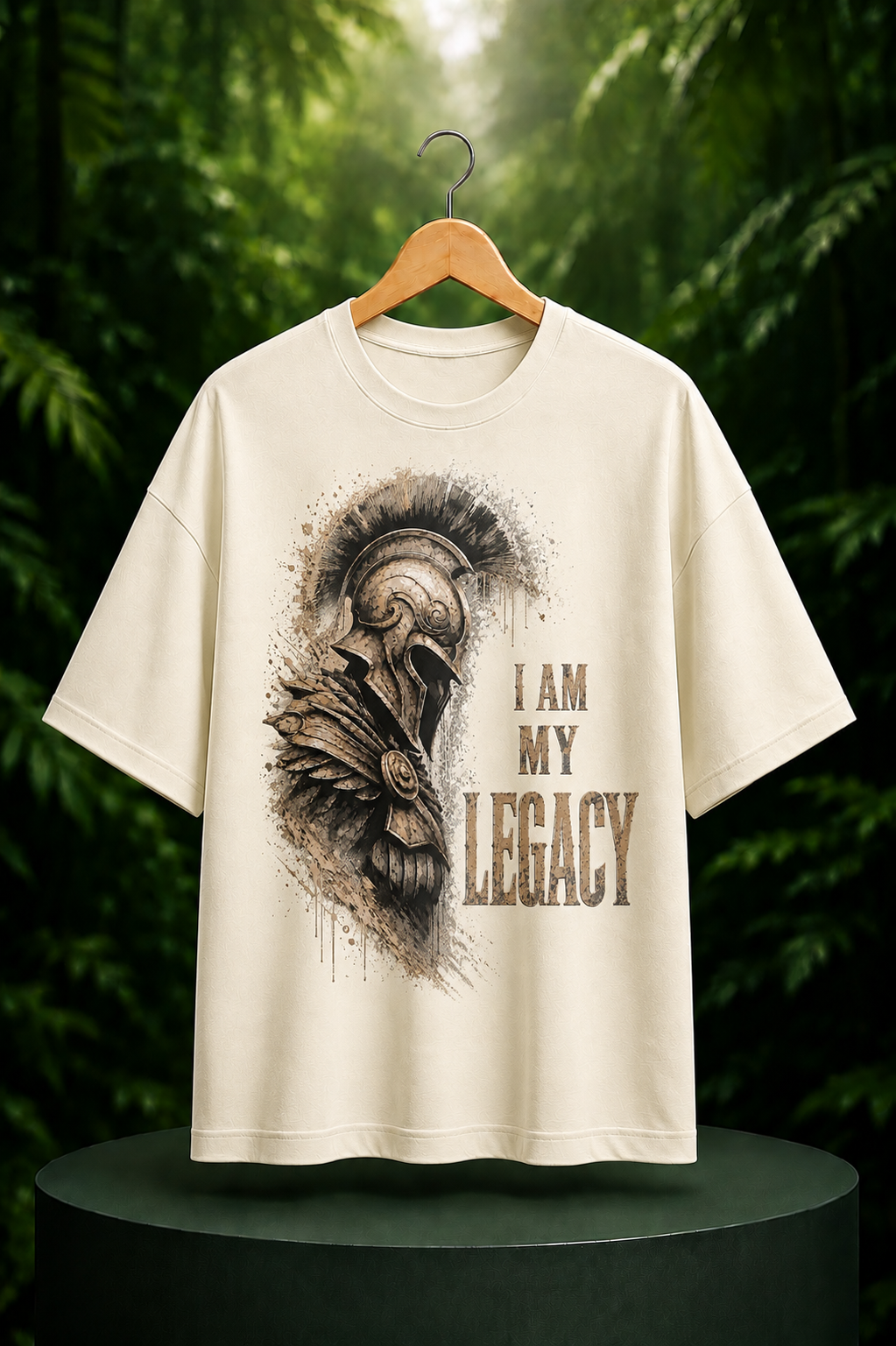 I Am My Legacy - Spartan Warrior Bold Typography - Unisex Oversize Fit Graphic Tee - 100% Bio-Washed Premium Cotton T-Shirt