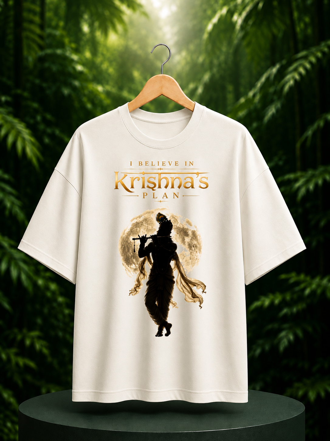 I Believe in Krishna’s Plan - Divine Faith Spiritual Journey - Unisex Oversize Fit Graphic Tee - 100% Bio-Washed Premium Cotton T-Shirt
