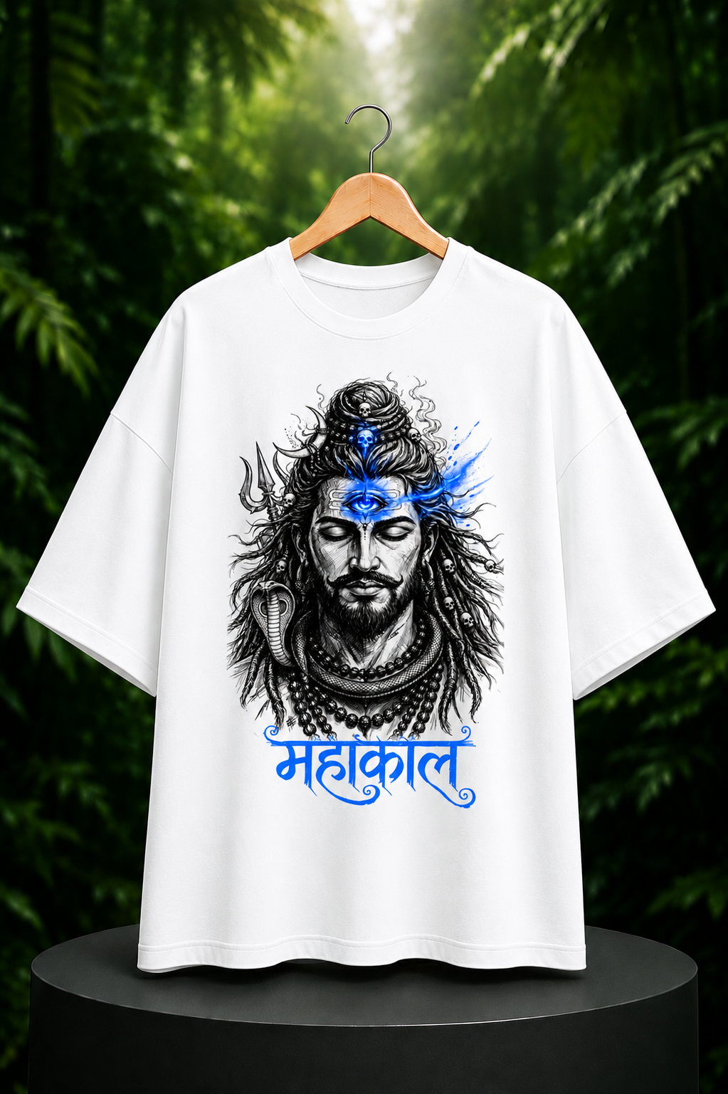 Mahakal - Third Eye Divine Energy - Unisex Oversize Fit Graphic Tee - 100% Bio-Washed Premium Cotton T-Shirt