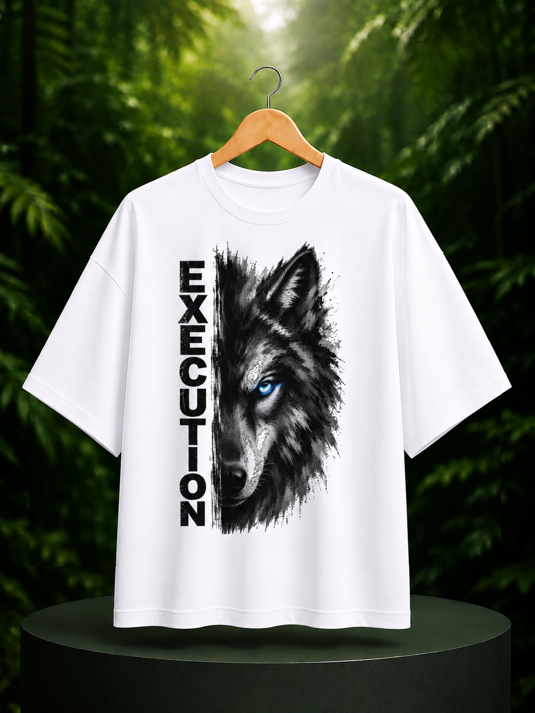 Execution - Unleash Your Inner Wolf - Fearless Strength & Focus - Unisex Oversize Fit Graphic Tee - 100% Bio-Washed Premium Cotton T-Shirt