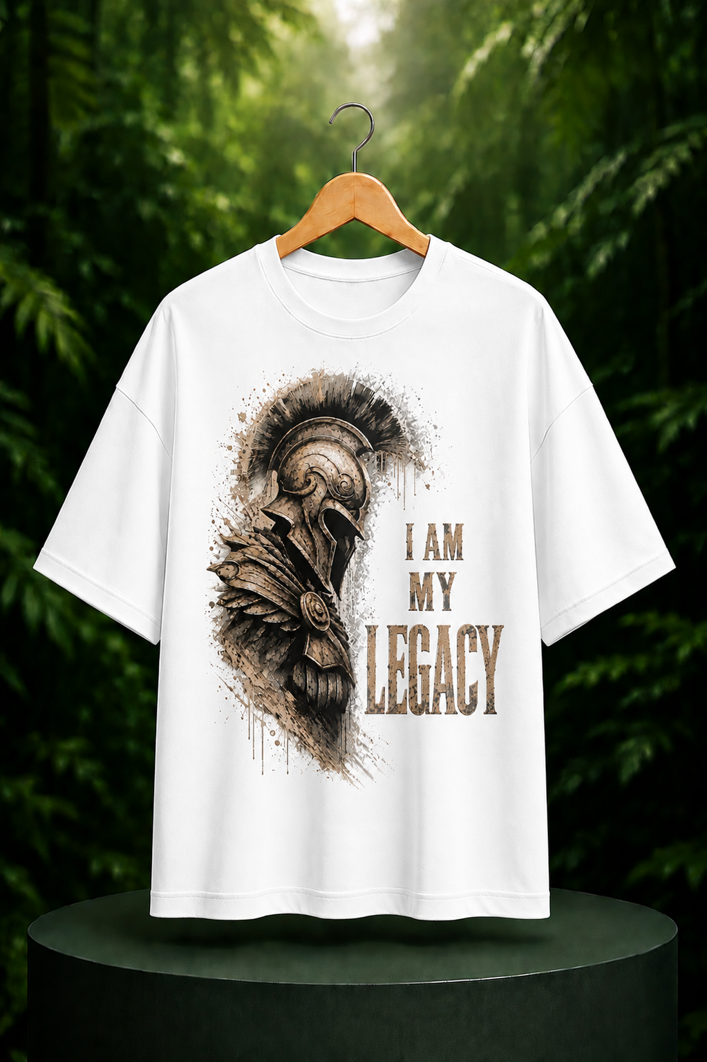 I Am My Legacy - Spartan Warrior Bold Typography - Unisex Oversize Fit Graphic Tee - 100% Bio-Washed Premium Cotton T-Shirt