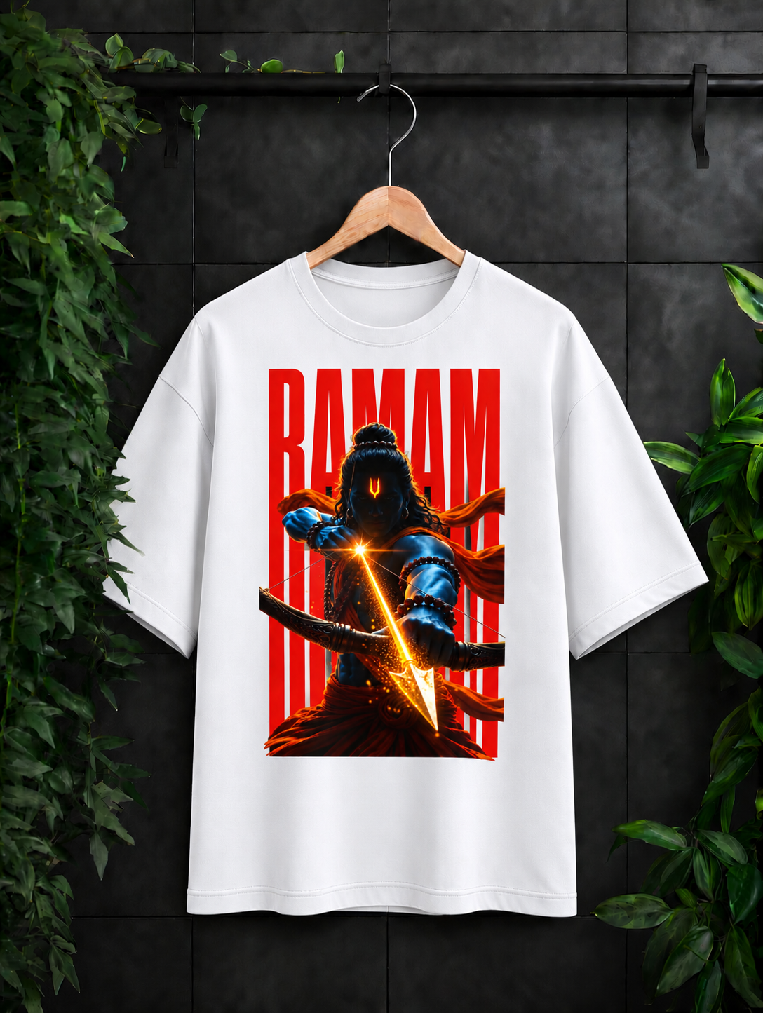 Ramam - जय श्री राम - धनुषधारी Ramam (रामम्) - Unisex Oversize Fit - 100% Bio-washed Premium Cotton T-Shirt