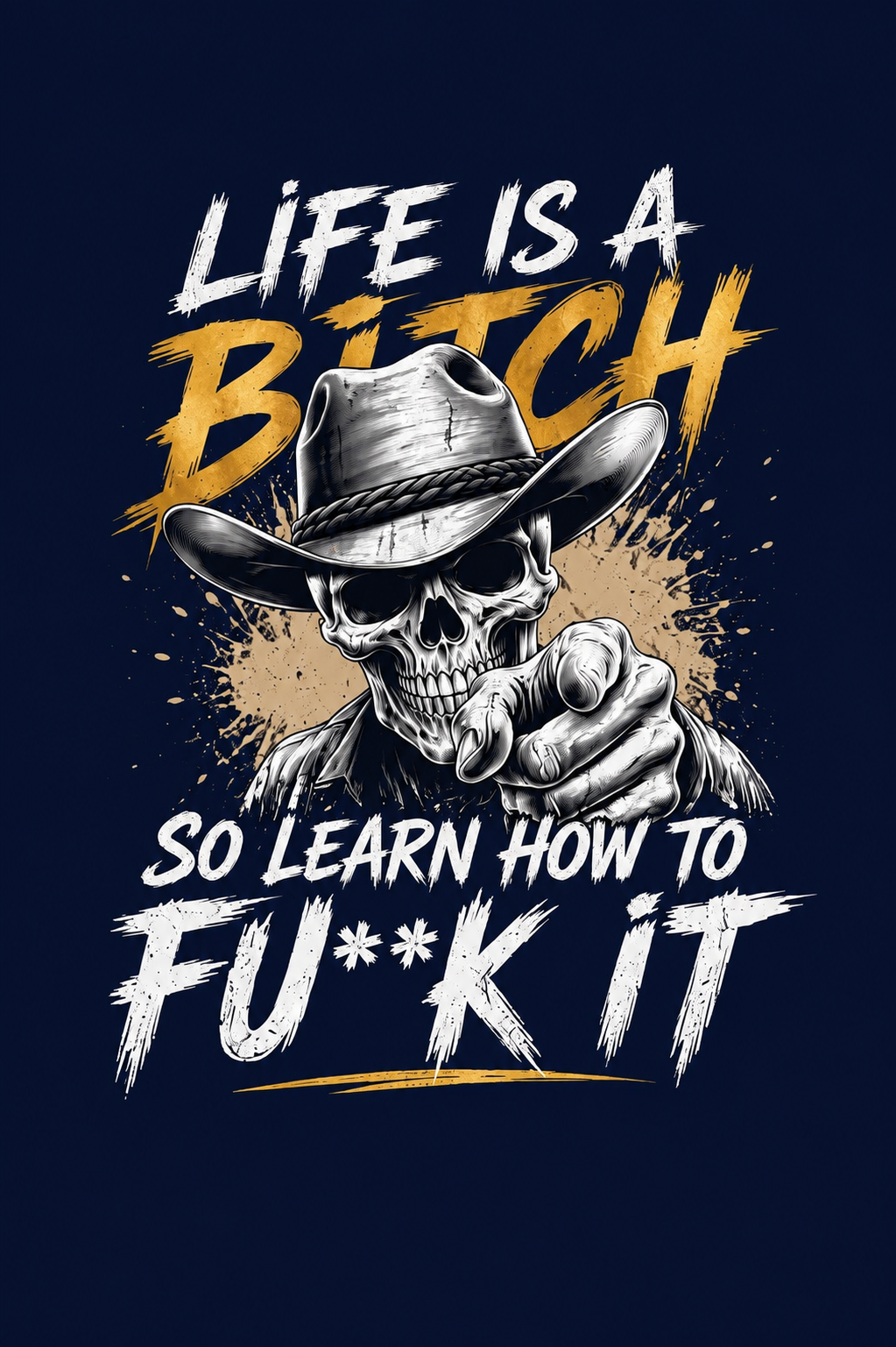 Life Is a Bitch - Bold Hustle Survival Mindset - Unisex Oversize Fit Graphic Tee - 100% Bio-Washed Premium Cotton T-Shirt