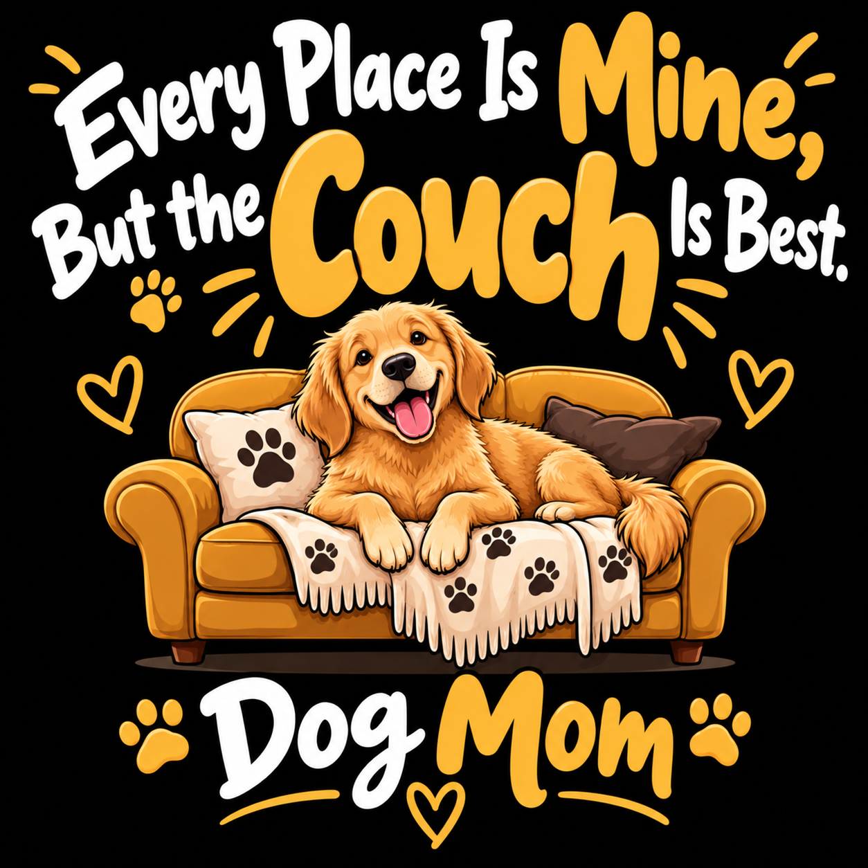 My Couch Is Best – Proud Dog Mom - Unisex Classic Fit - 100% Bio-washed Premium Cotton T-Shirt