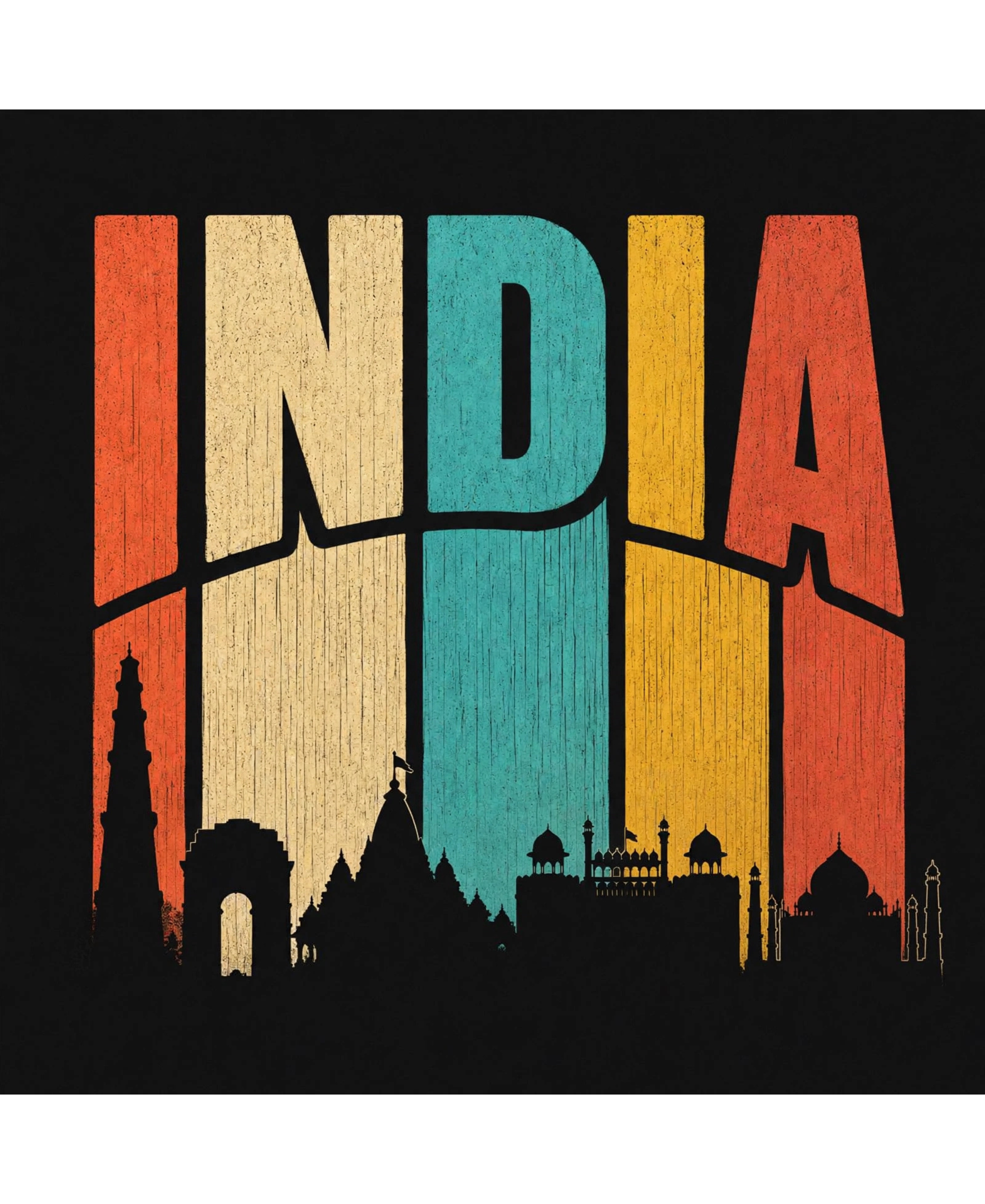 India Heritage – Iconic Indian Landmarks - Unisex Classic Fit Graphic Tee - 100% Bio Washed Premium Cotton T-Shirt