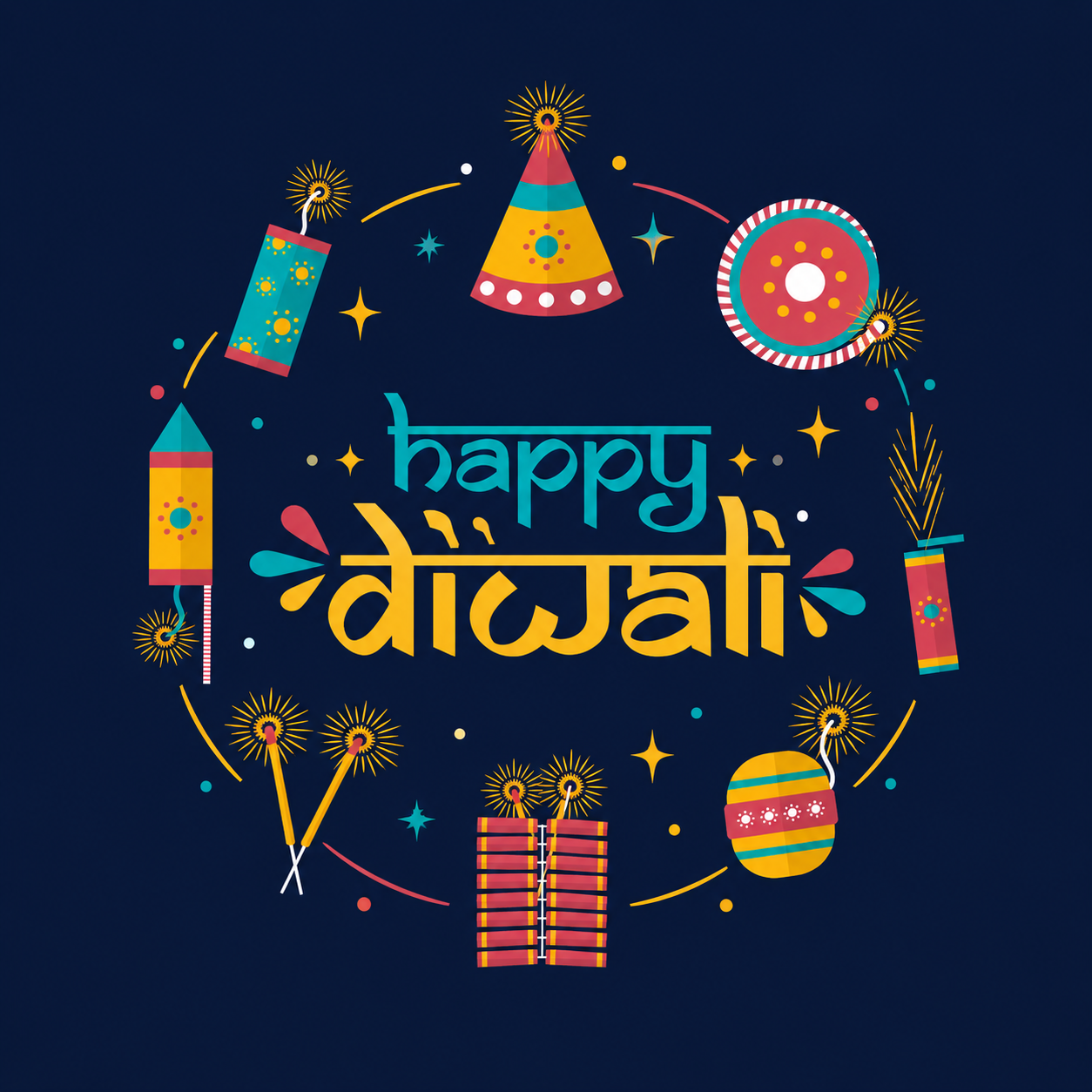 Colorful Diwali Fireworks – Festive Celebration | Unisex Classic Fit | 100% Bio-Washed Premium Cotton T-Shirt