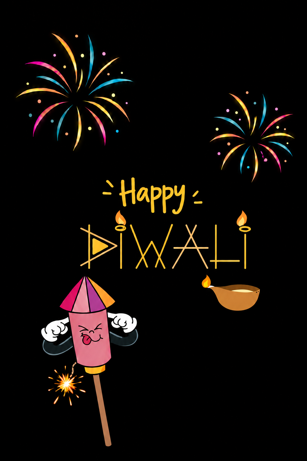 Cute Rocket Reaction - Diwali Festive Fireworks Art - Unisex Classic Fit - 100% Bio-Washed Premium Cotton T-Shirt