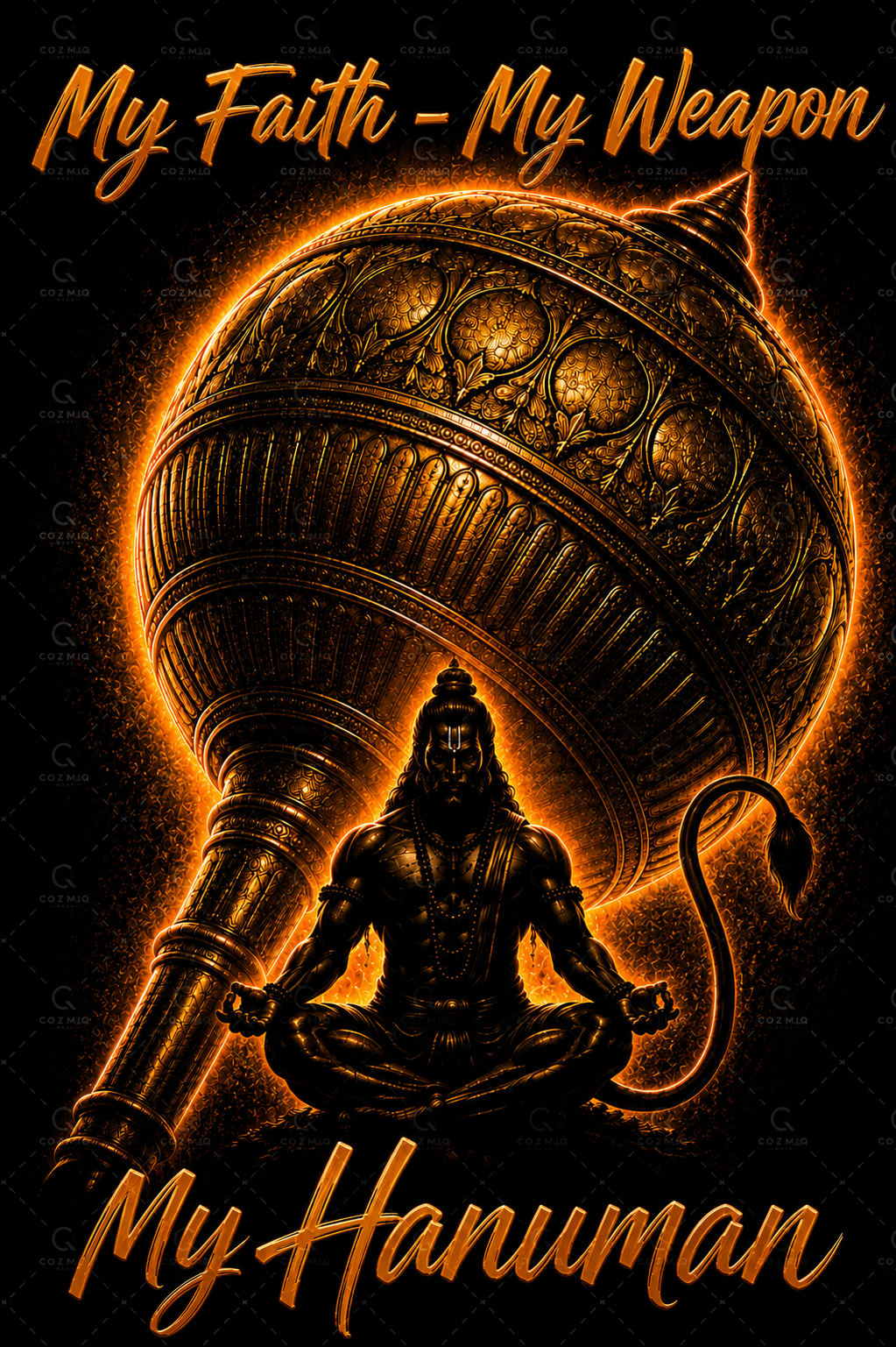My Faith - My Weapon, My Hanuman - Strength of Devotion | Unisex Classic Fit Graphic Tee - 100% Bio-Washed Premium Cotton T-Shirt