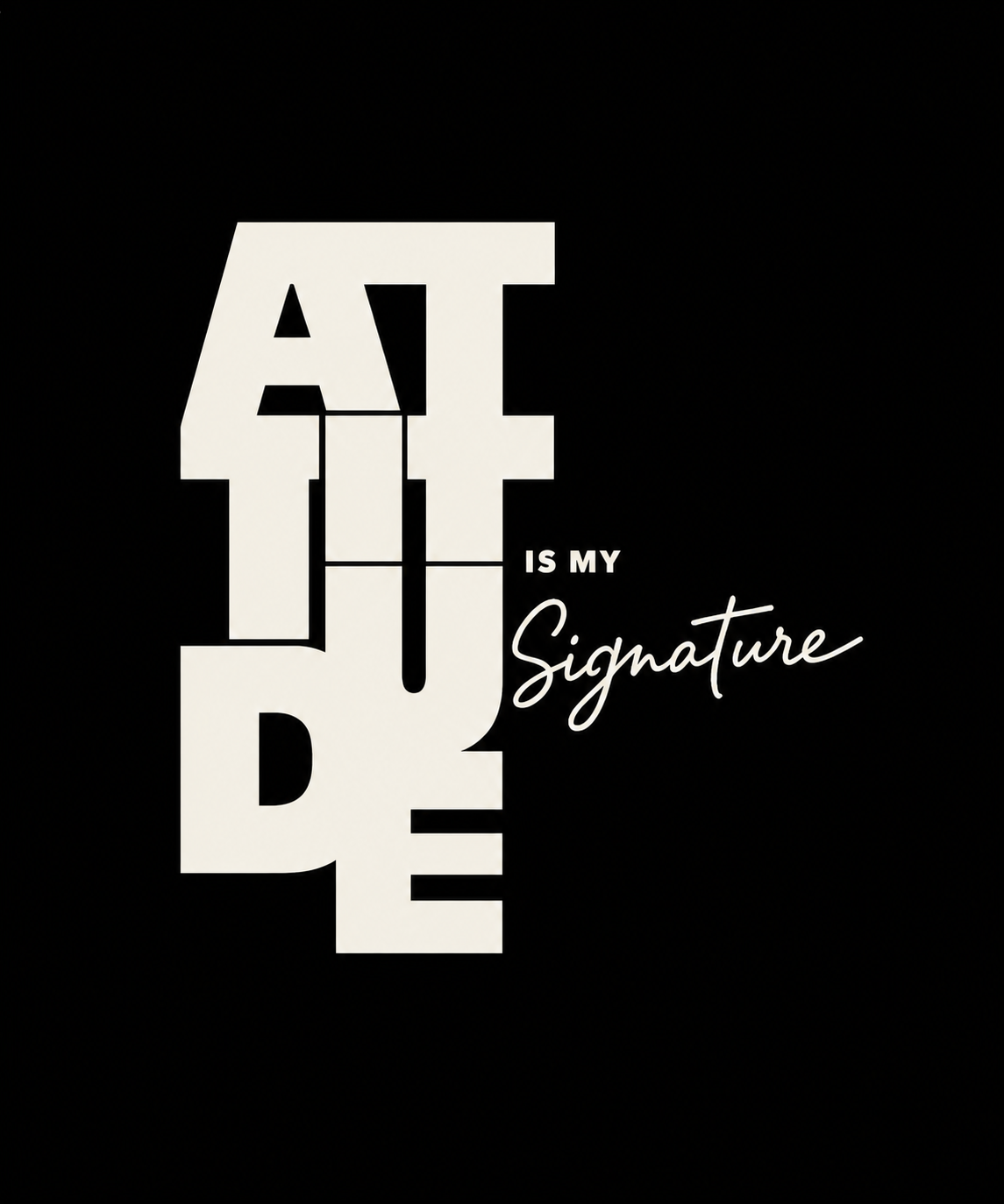 Attitude Is My Signature — Bold Typography Statement — Unisex Oversize Fit Graphic Tee — 100% Bio Washed Premium Cotton T-Shirt