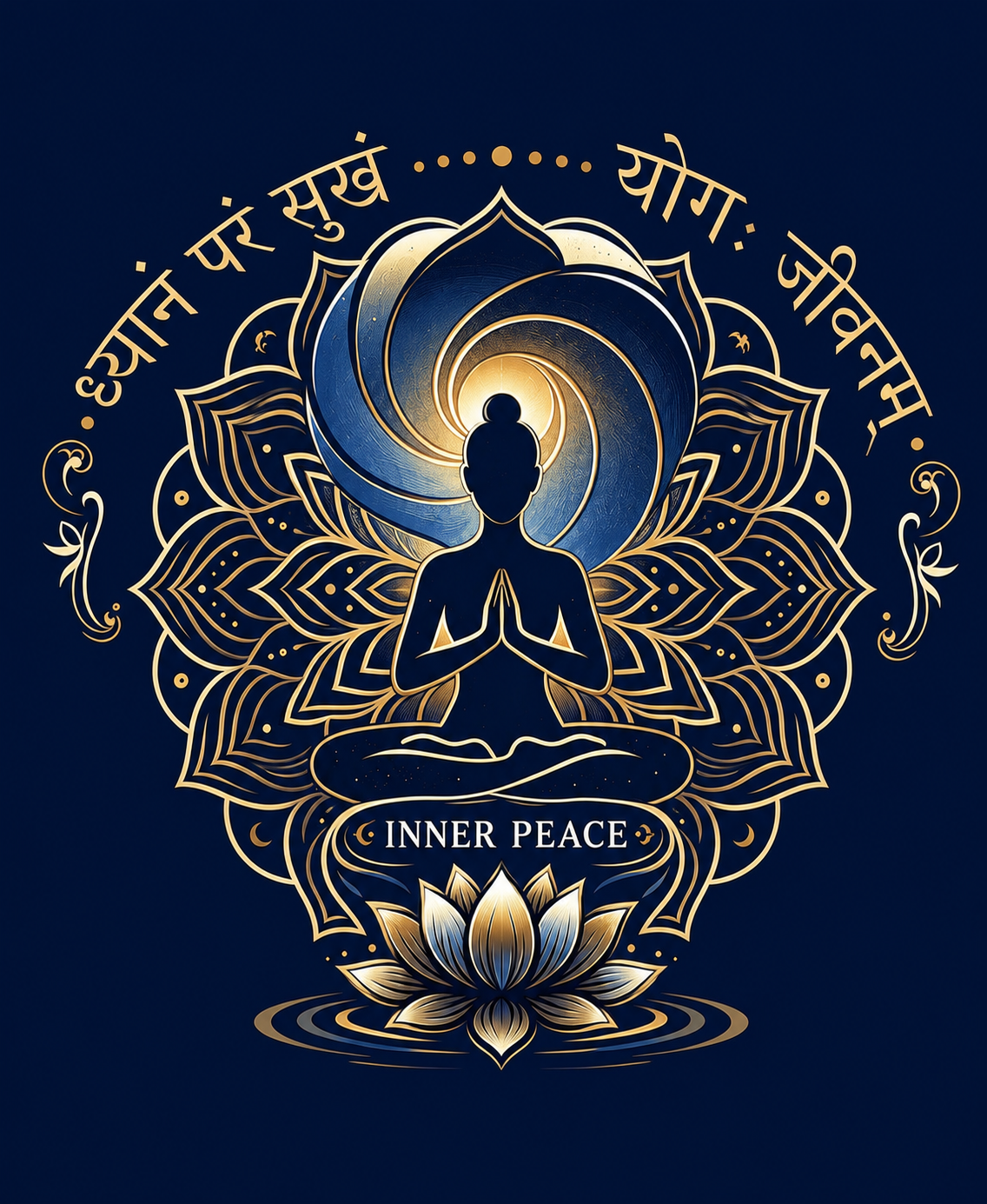 Yoga Is Skill in Action Inner Peace — Yoga Spiritual Wellness — Unisex Classic Fit Graphic Tee — 100% Bio Washed Premium Cotton T-Shirt