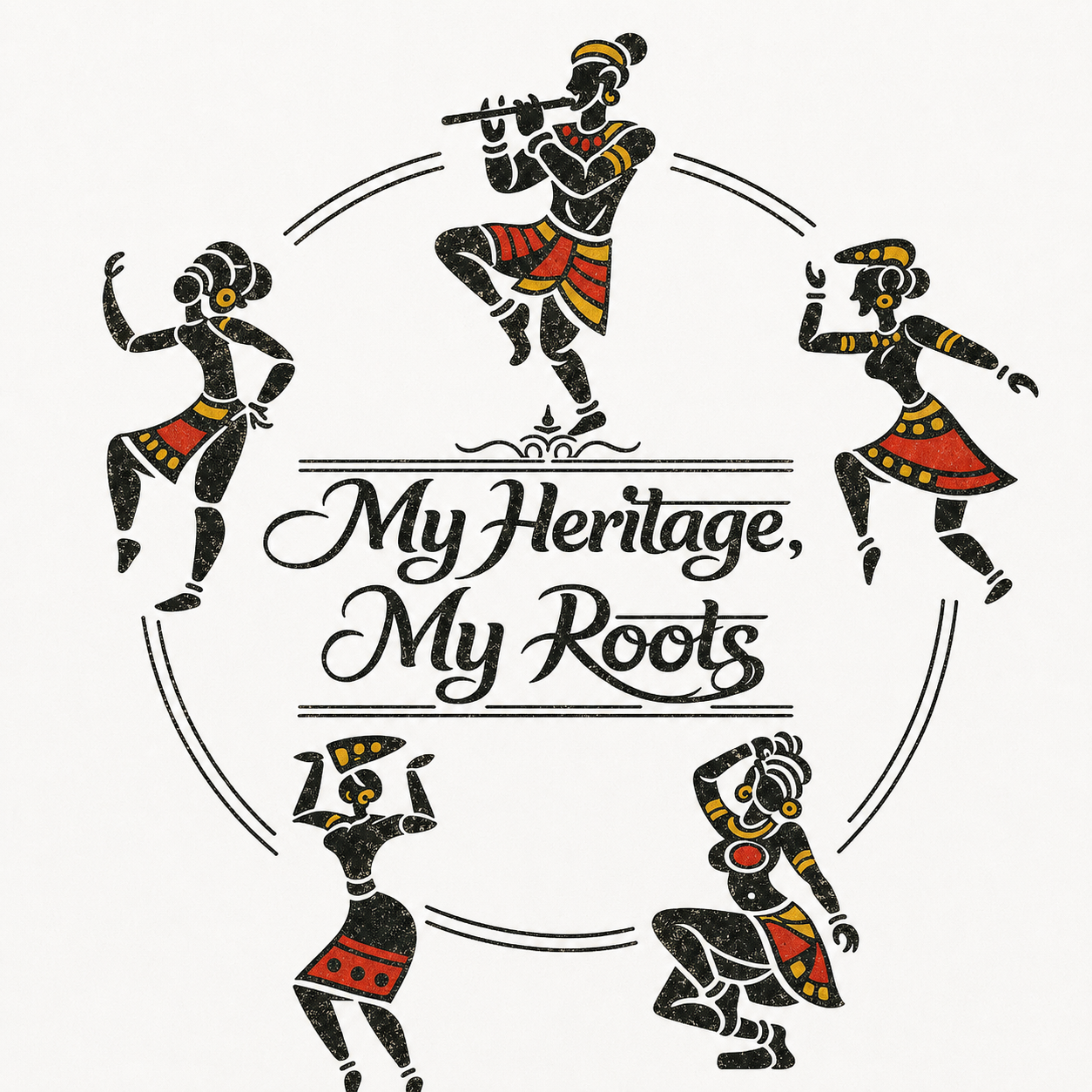 My Heritage, My Roots — Indian Folk Art & Cultural Heritage - Unisex Classic Fit Graphic Tee - 100% Bio Washed Premium Cotton T-Shirt