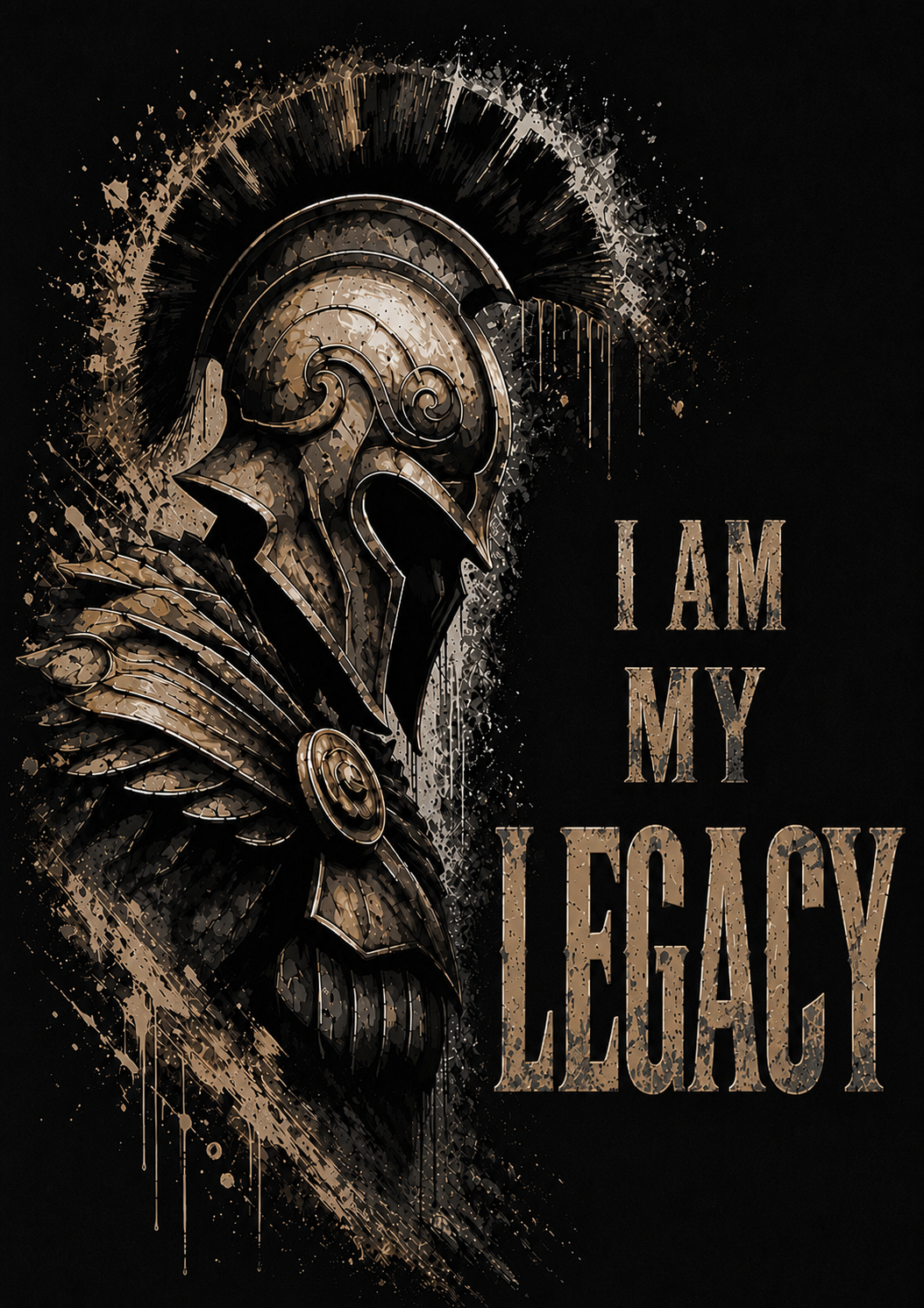 I Am My Legacy - Spartan Warrior Bold Typography - Unisex Oversize Fit Graphic Tee - 100% Bio-Washed Premium Cotton T-Shirt
