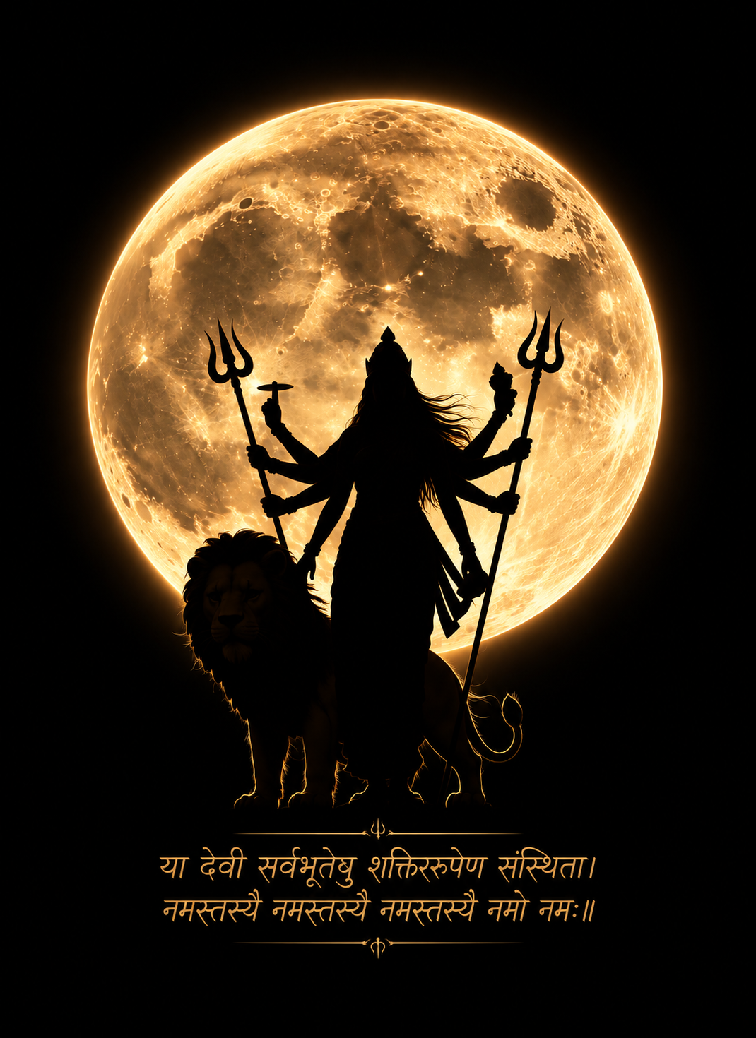 नवरात्रे Exclusive Maa Durga Moon Art – Jai Maa Durga | Divine Shakti – Unisex Classic Fit - 100% Bio-Washed Premium Cotton T-shirt
