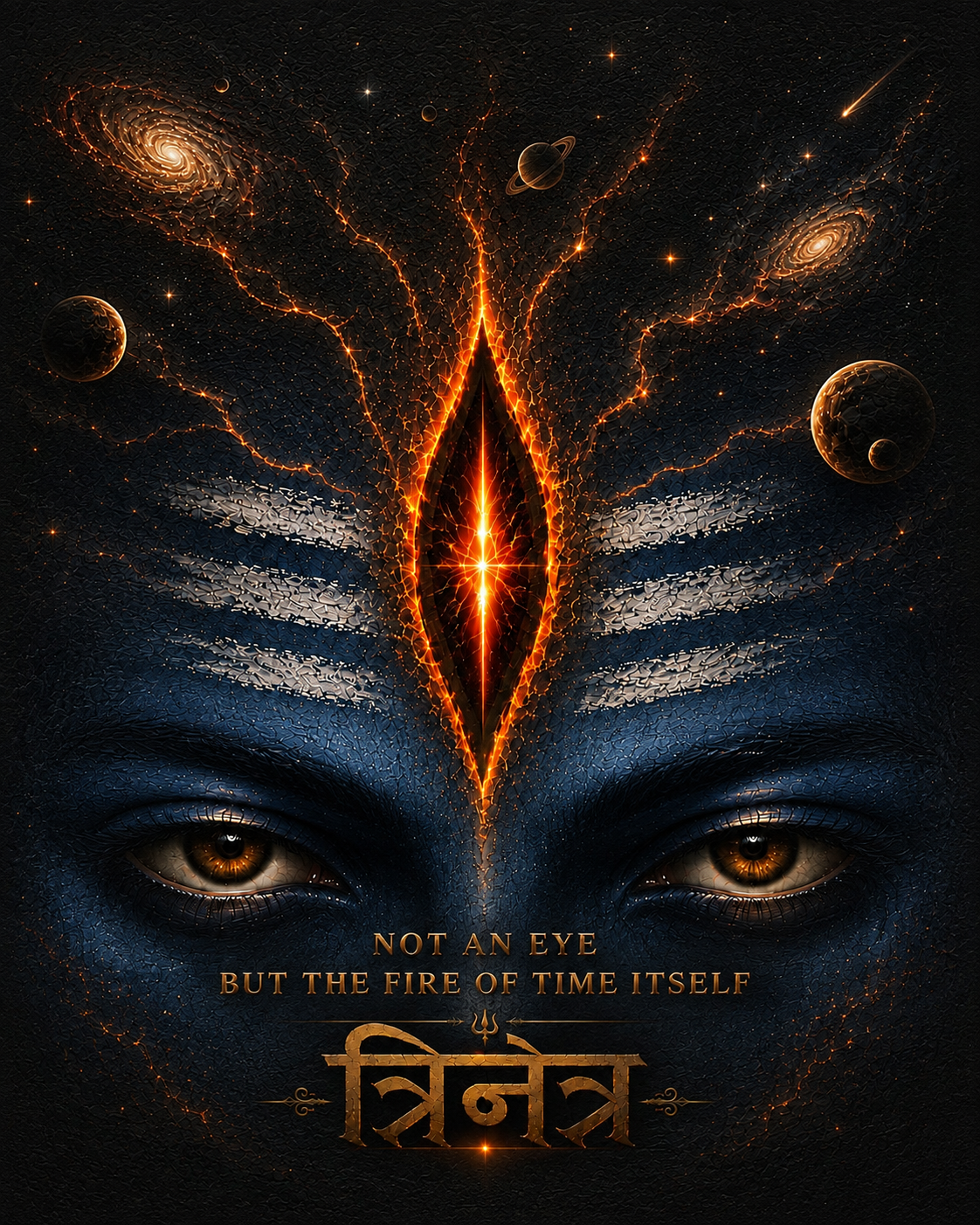 Shiva Trinetra — The Fire of Time Itself - Cosmic Fire of Transformation - Unisex Classic Fit Graphic Tee - 100% Bio-Washed Premium Cotton T-Shirt