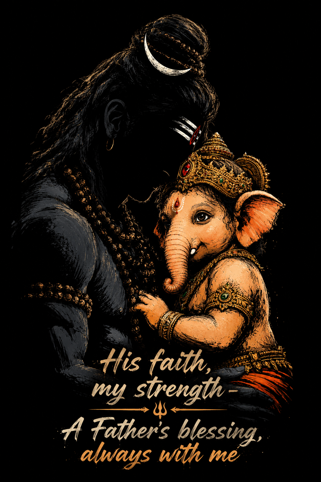 His Faith, My Strength – A Father’s Blessing, Always With Me | Unisex Oversize Fit Graphic Tee – 100% Bio-Washed Premium Cotton T-Shirt