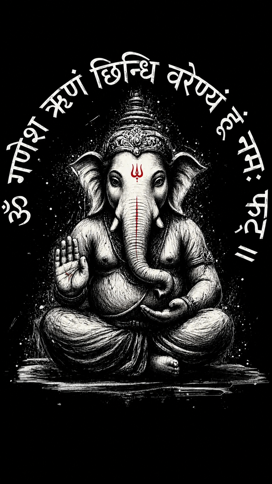Sacred Ganesha Sketch – शक्ति, शांति और शुभता | Unisex Oversize Fit Graphic Tee - 100% Bio-Washed Premium Cotton T-Shirt