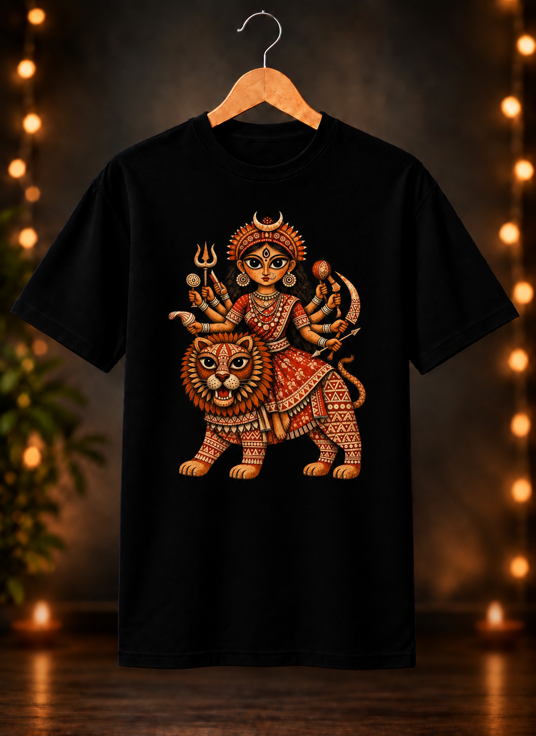 नवरात्रे Exclusive Art - Jai Maa Durga - Divine Shakti - Unisex Classic Fit - 100% Bio-washed Premium Cotton T-Shirt